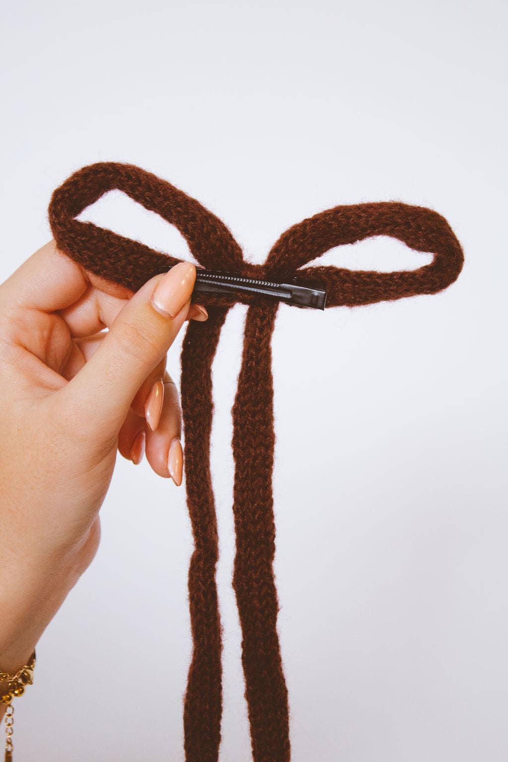 Knit Long Bow Clip - Multiple Colors
