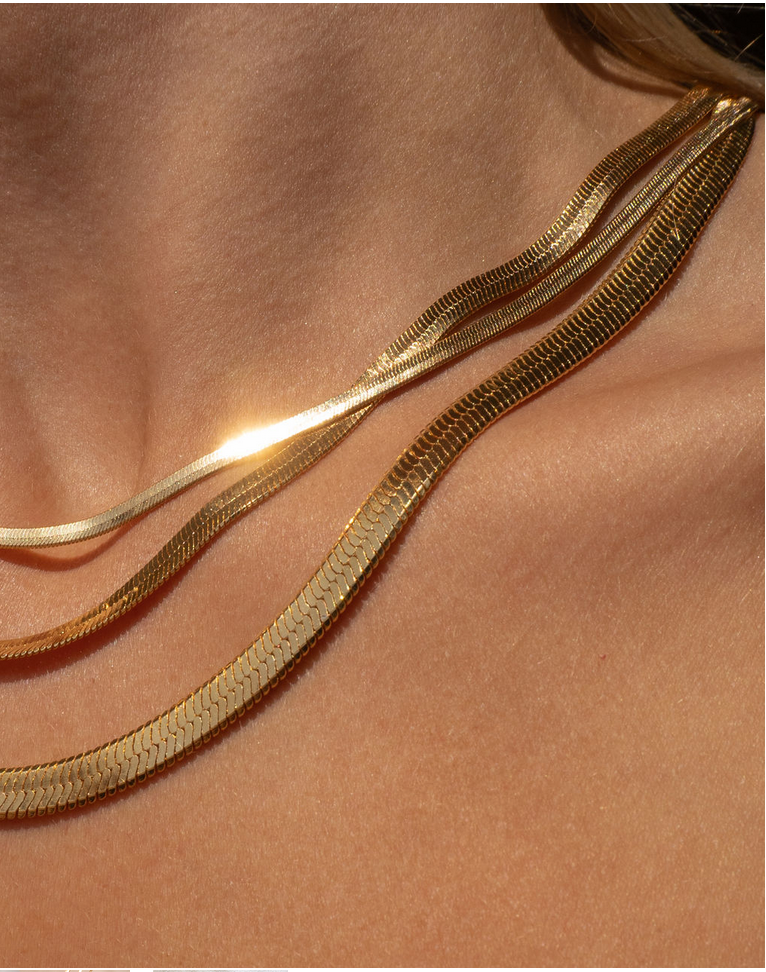 Gold-filled Herringbone Necklace