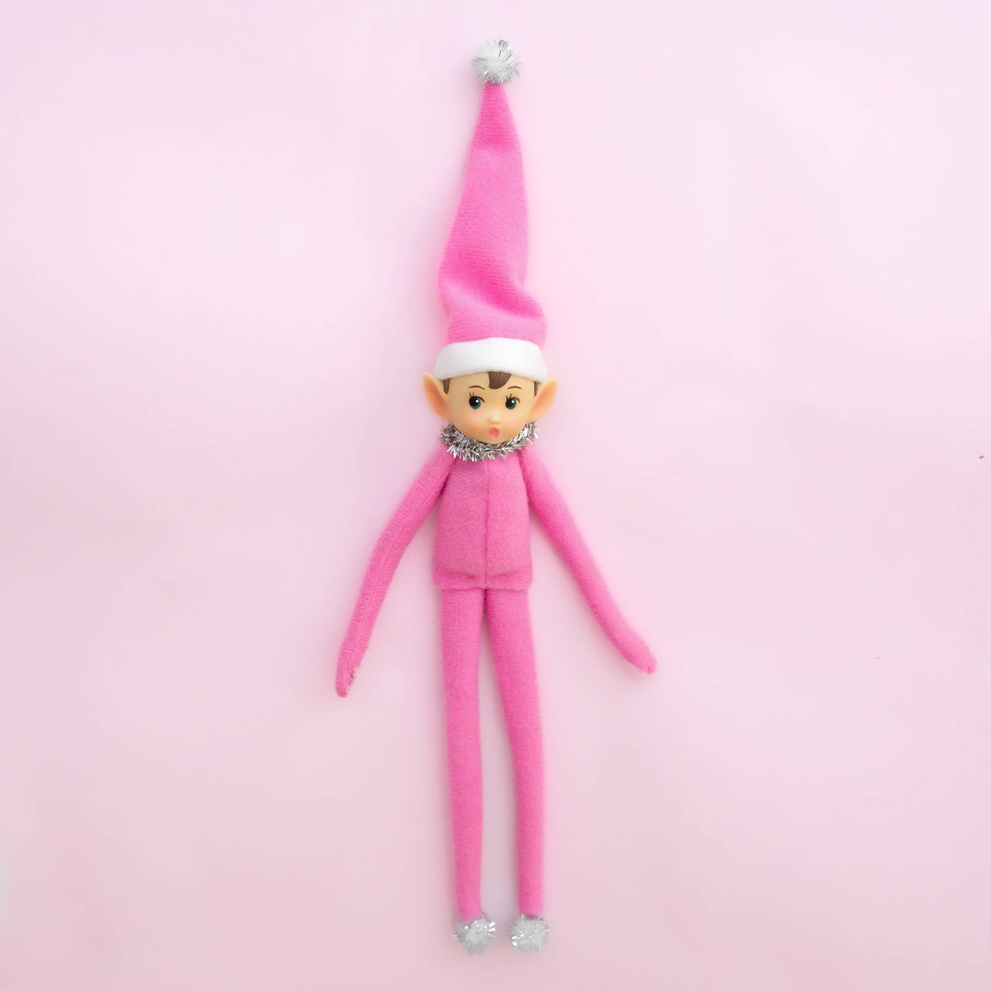 Posable Elf Ornament - Merry Mable (Pink)