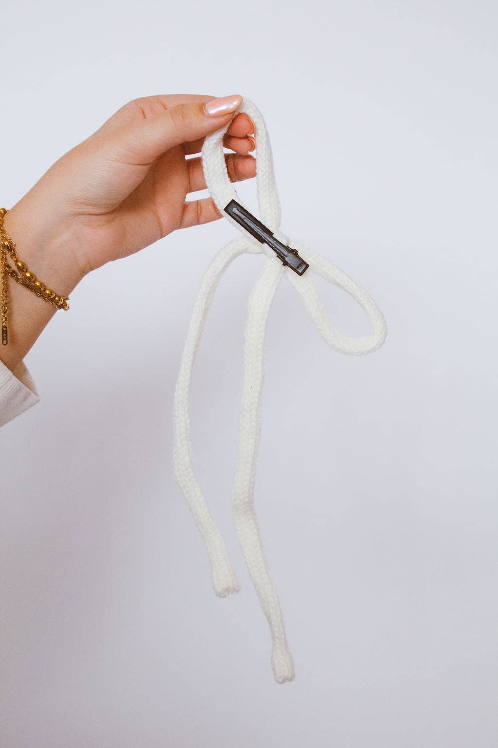 Knit Long Bow Clip - Multiple Colors