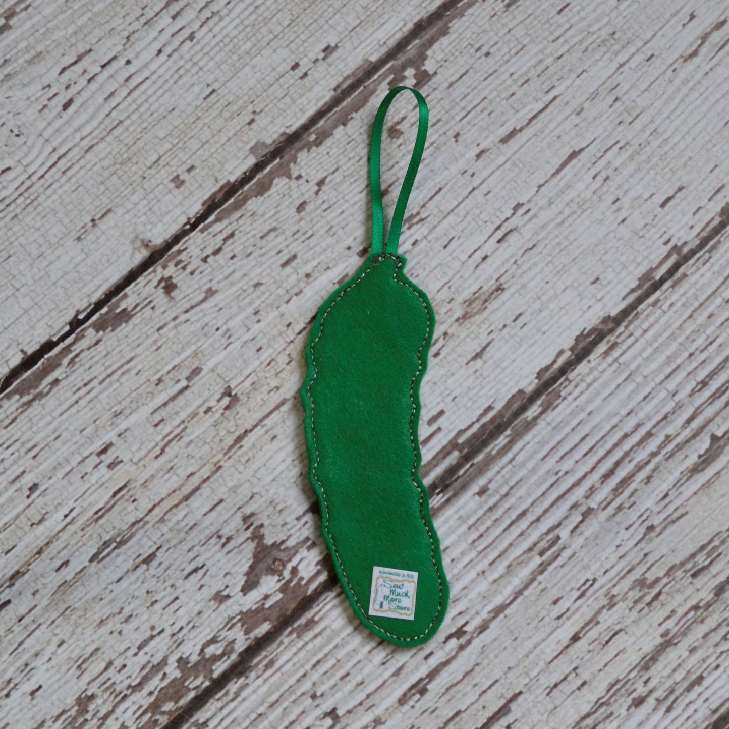Embroidered Felt Pickle Holiday Ornament