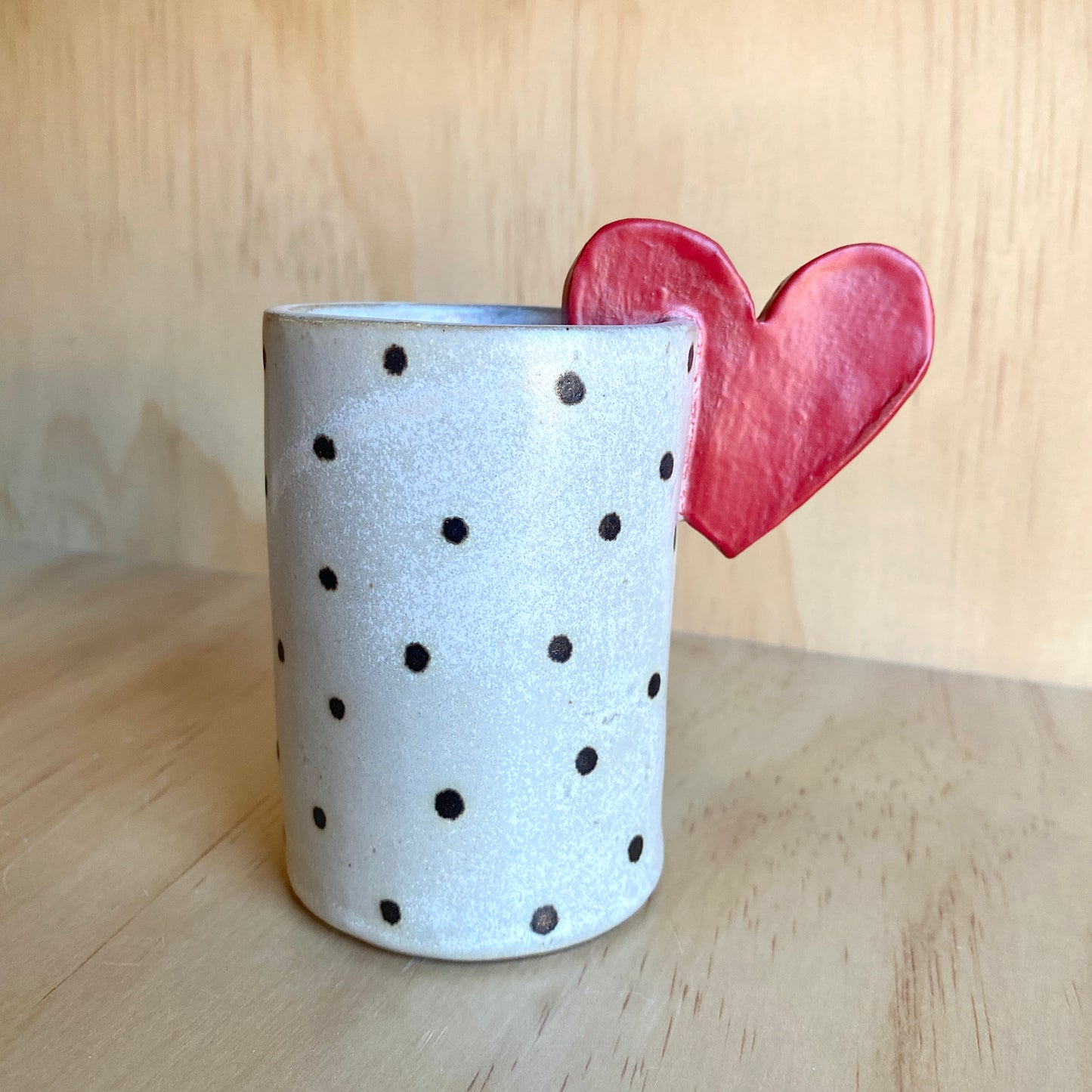 Handmade Ceramic Heart Accent Tumblers - Made in Stoughton!