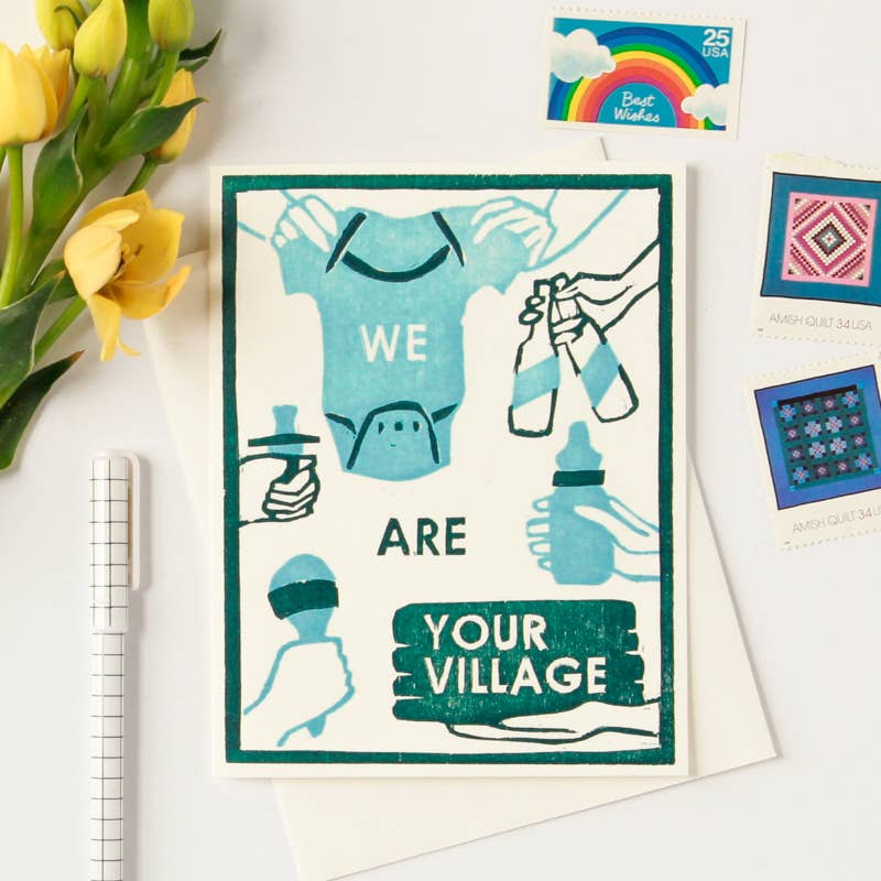 "We Are Your Village" New Baby Card