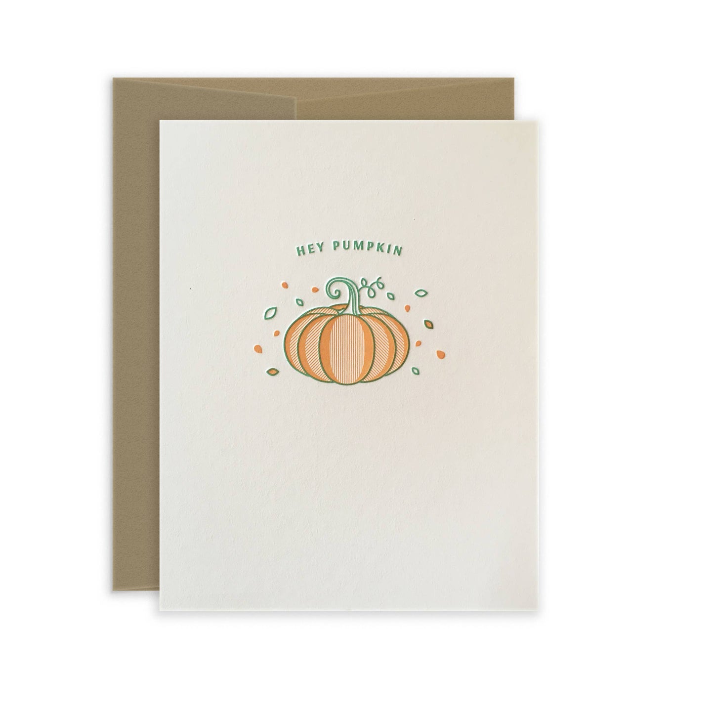 Hey Pumpkin Letterpress Greeting Card