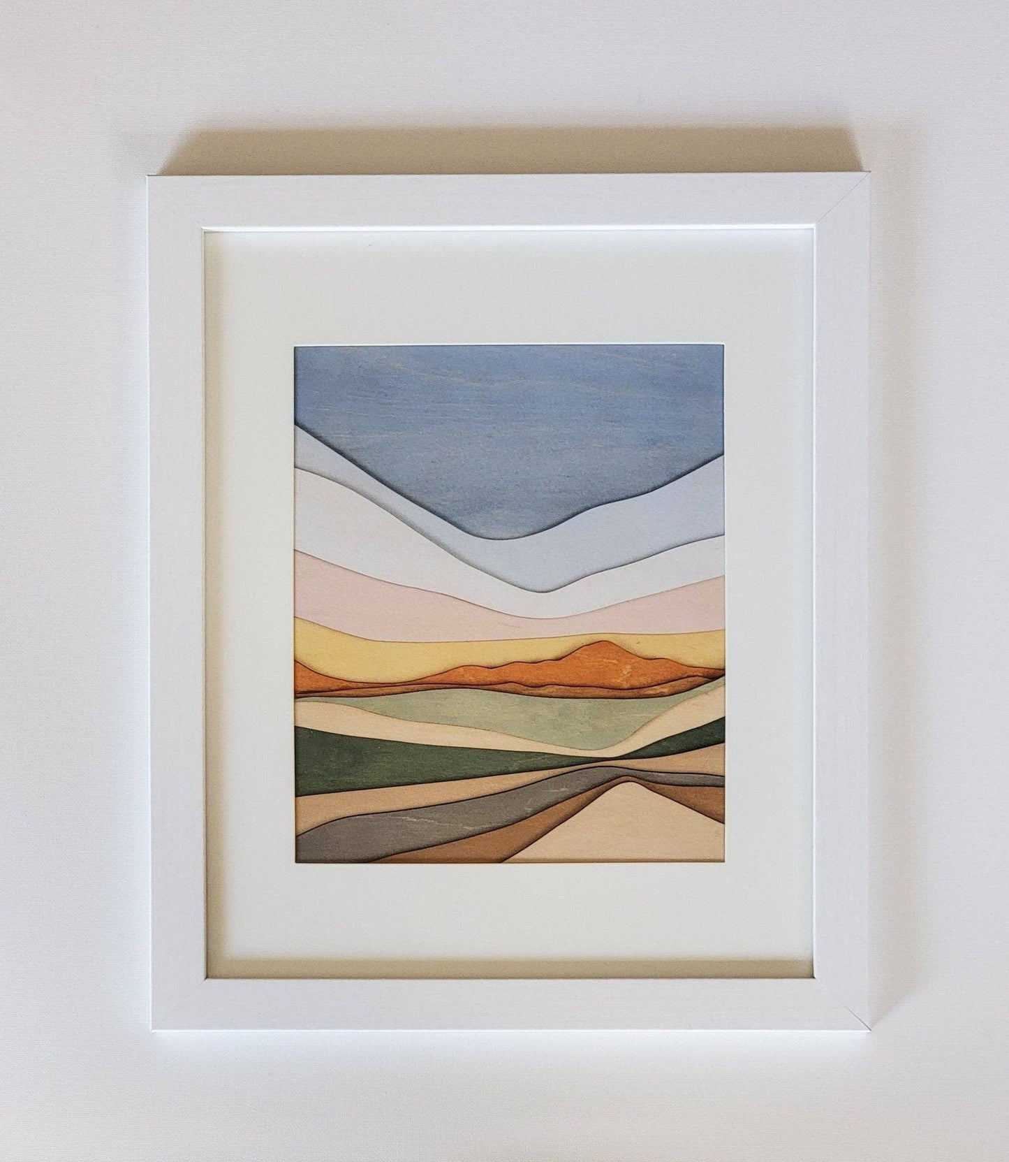 Desert Sunrise Painted Wood Landscape - 8"x10" Unframed Print