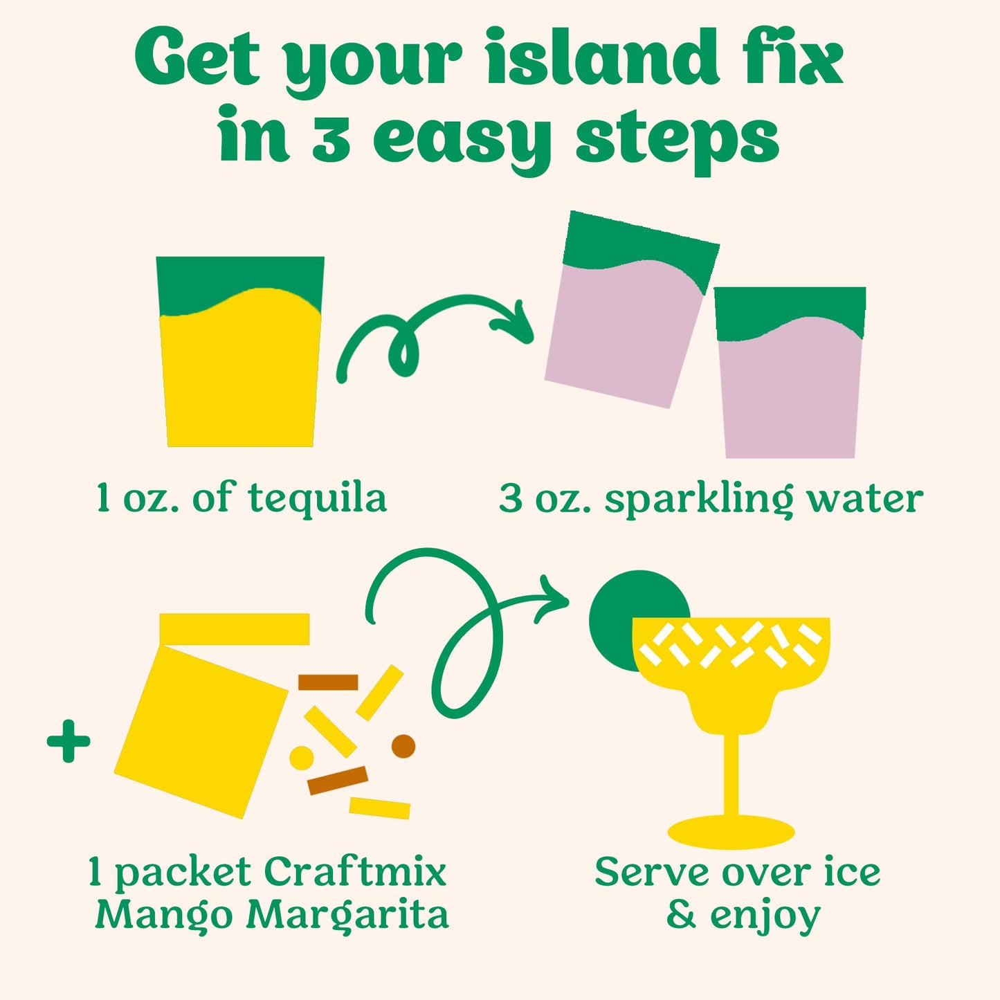 Mango Margarita Single-Serving Cocktail or Mocktail Mixer