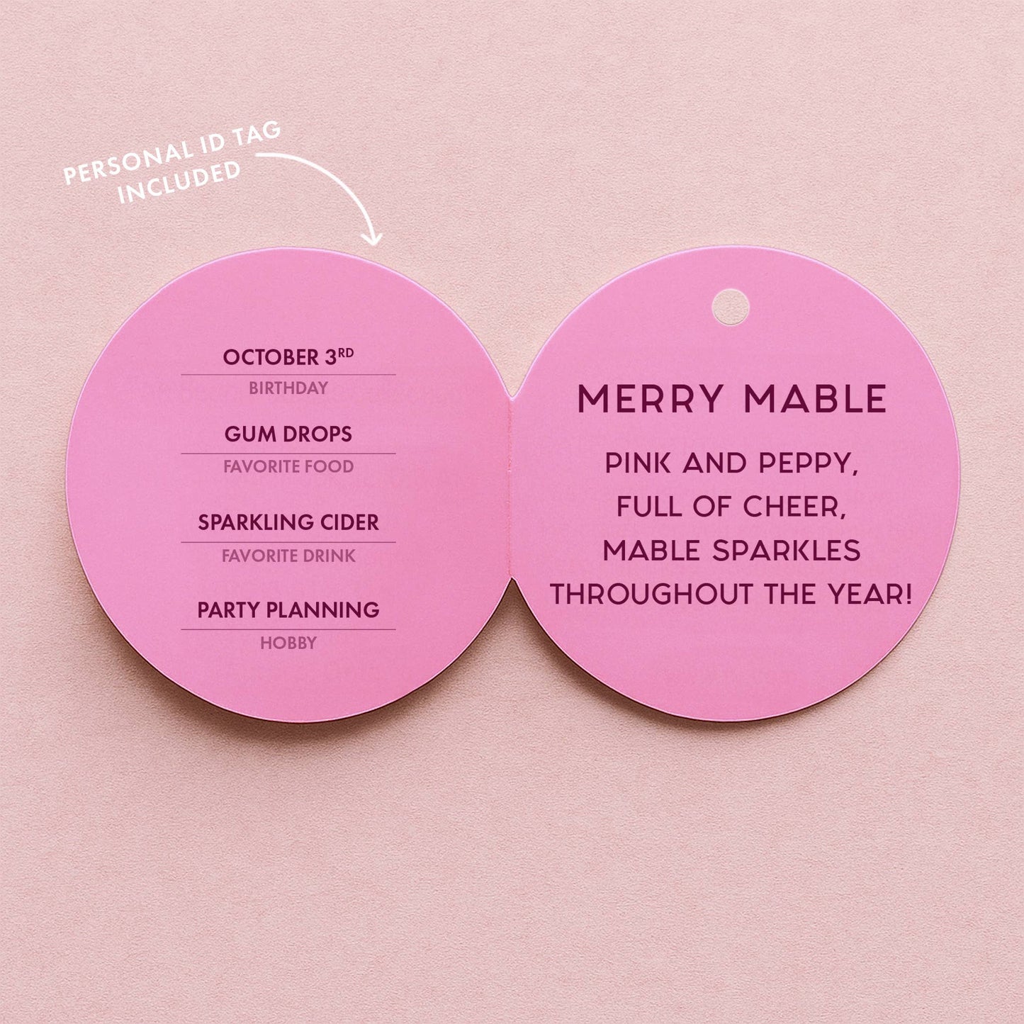 Posable Elf Ornament - Merry Mable (Pink)