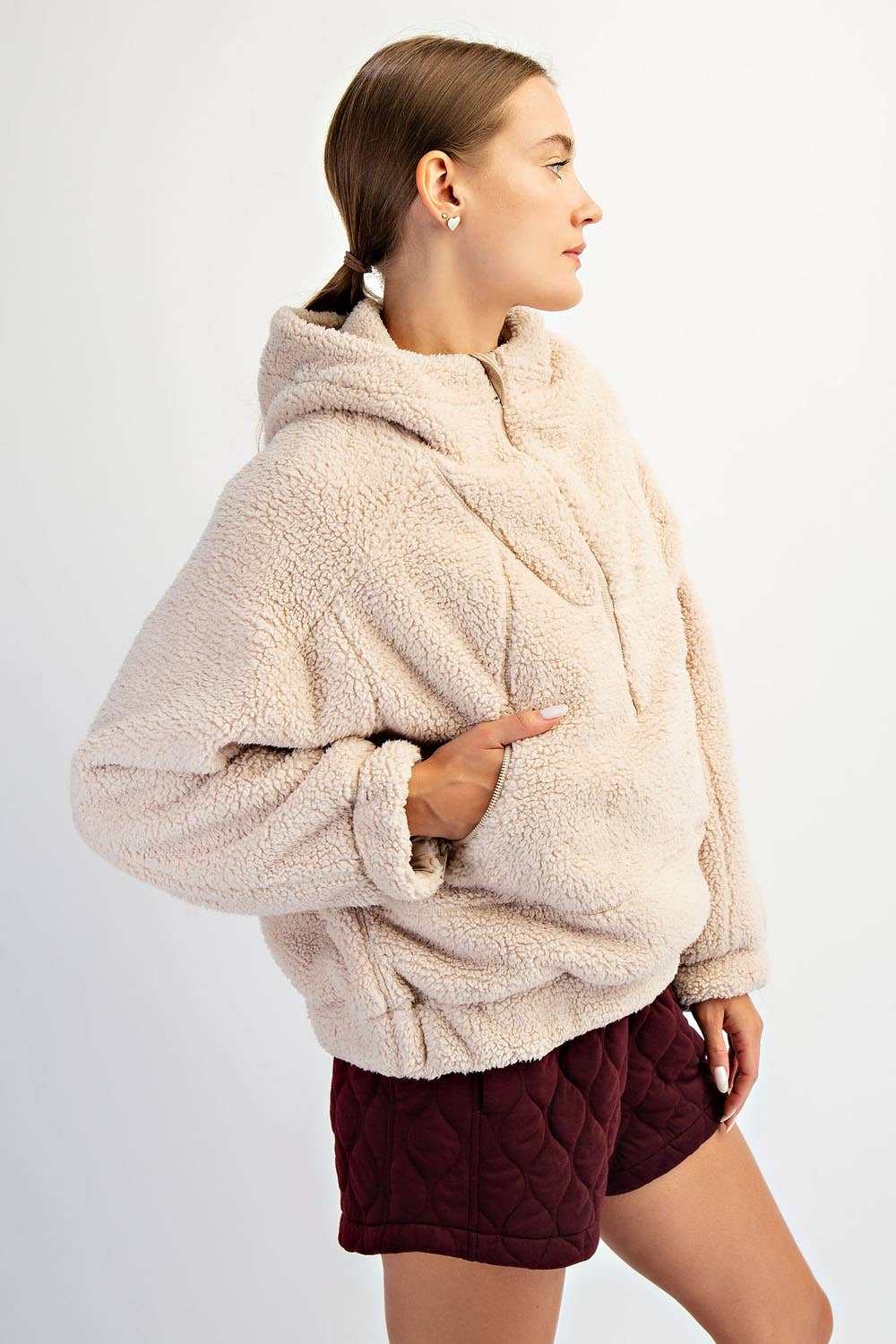 Ultra-Plush Sherpa Quarter-Zip Hoodie