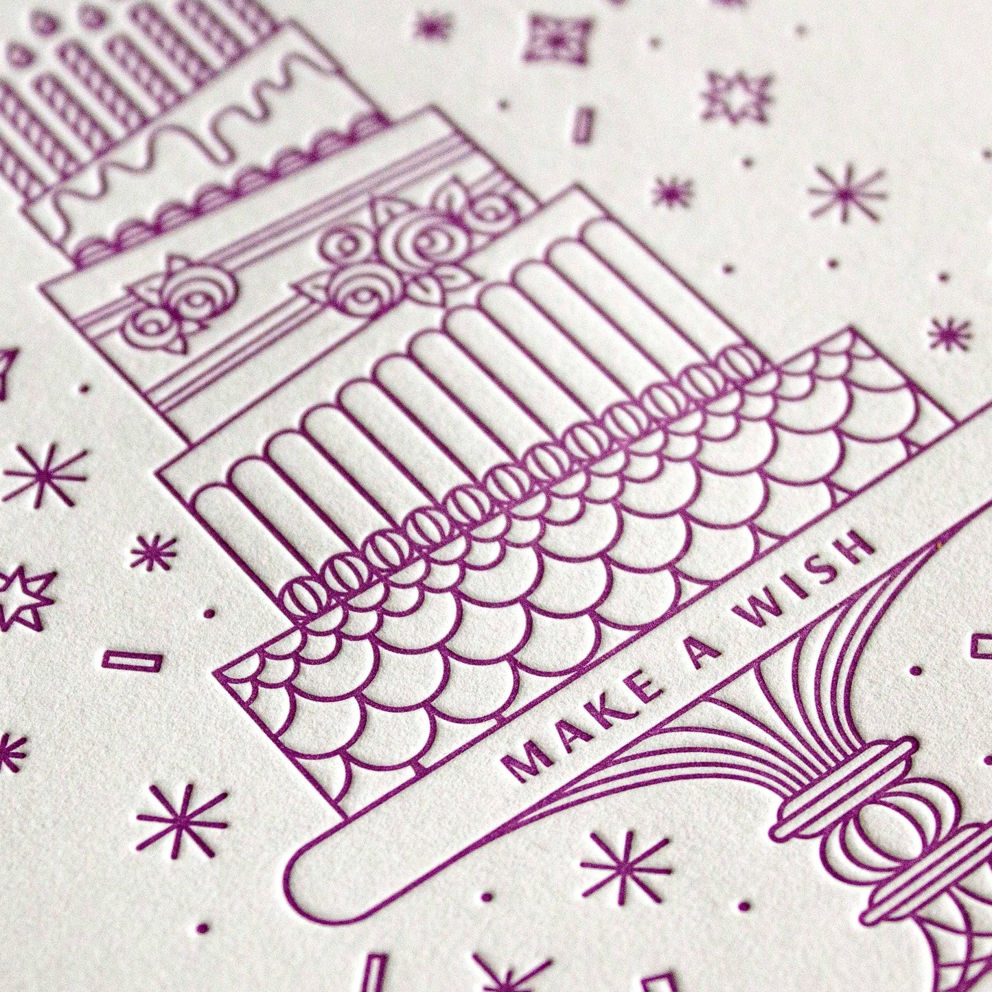 Celebration Cake Letterpress Birthday Greeting Card