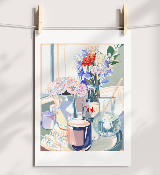 "Diet Coke" Roses and Carnation Signed Archival Giclee Print