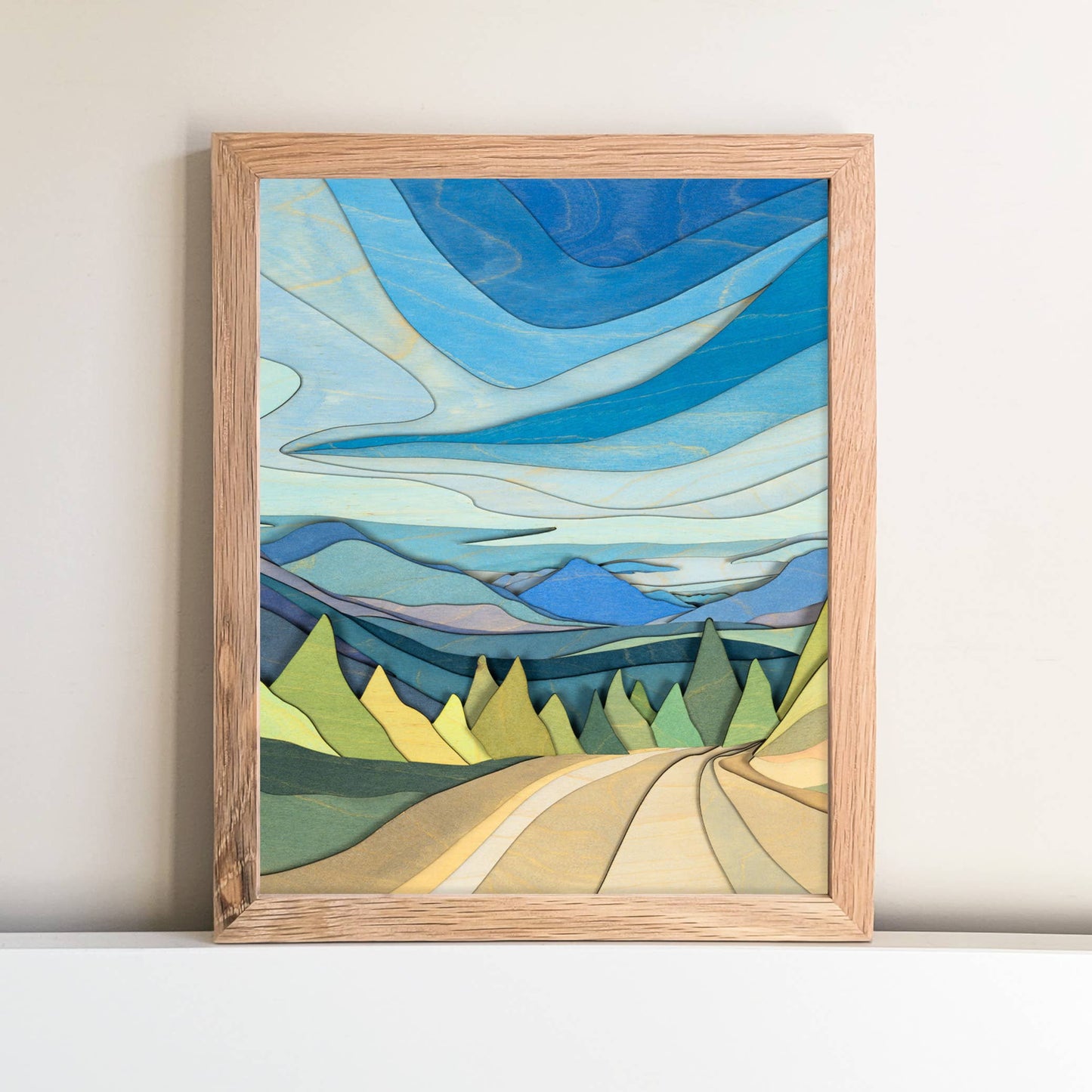 Adventure Awaits Painted Wood Landscape - 8"x10" Unframed Print
