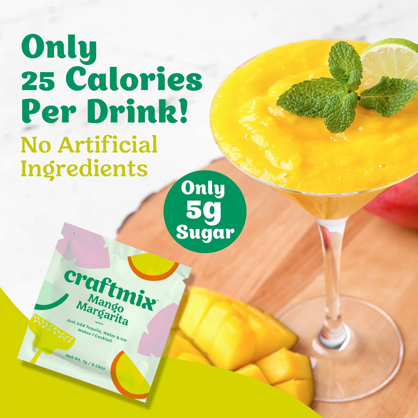 Mango Margarita Single-Serving Cocktail or Mocktail Mixer