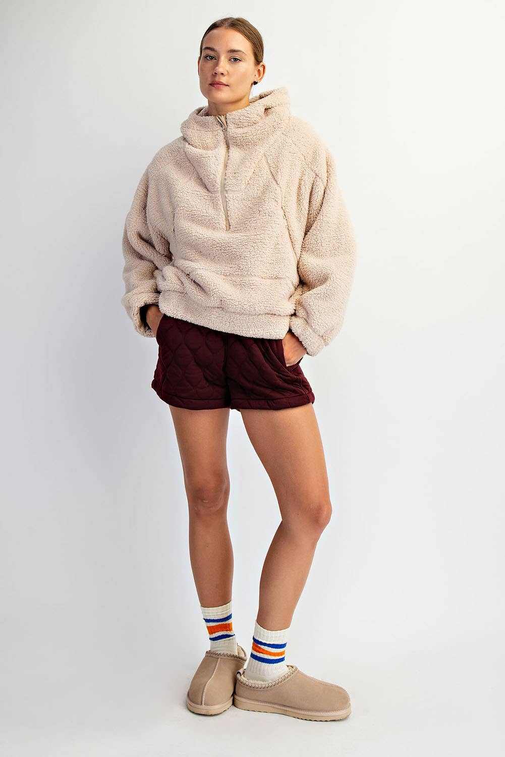 Ultra-Plush Sherpa Quarter-Zip Hoodie