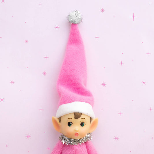 Posable Elf Ornament - Merry Mable (Pink)