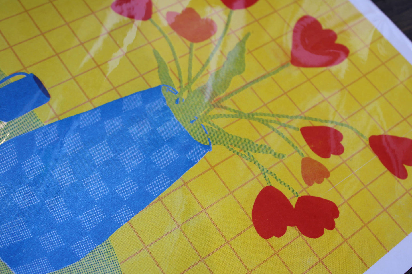Tulip Vase Risograph Print - 8"x10"
