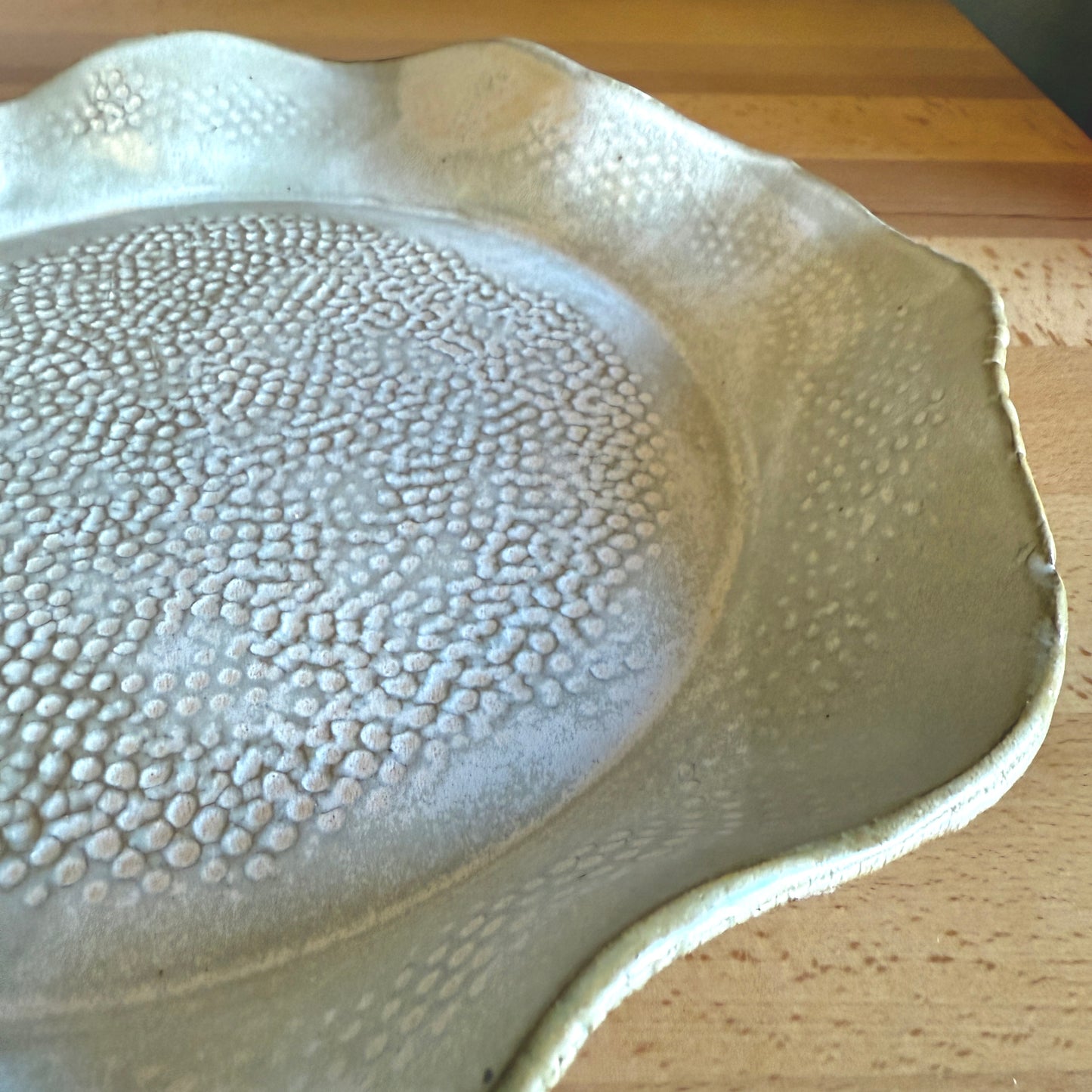 Handmade Ceramic Fluted Serving Platter - Made in Stoughton!