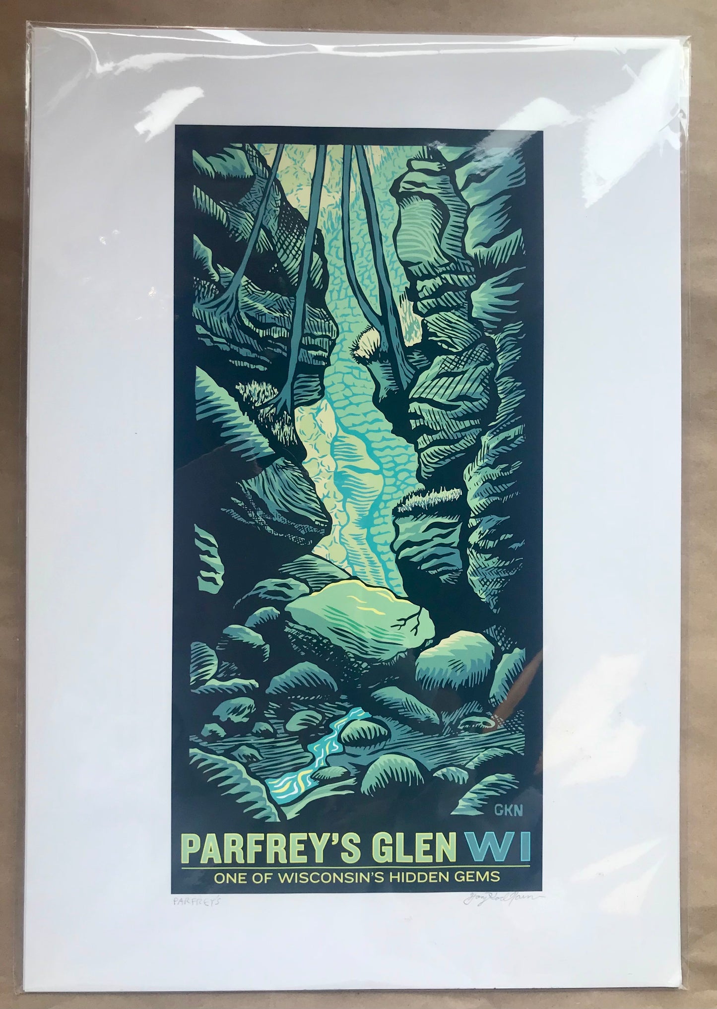 Parfrey's Glen Wisconsin Nature Preserve Giclee Print by Stoughton Artist Gary Karl Nauman