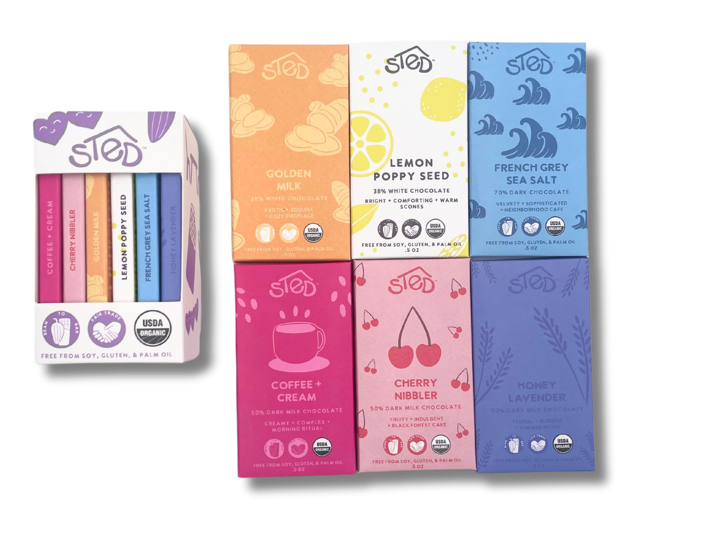 Organic Chocolate Variety Pack Gift Box of Six