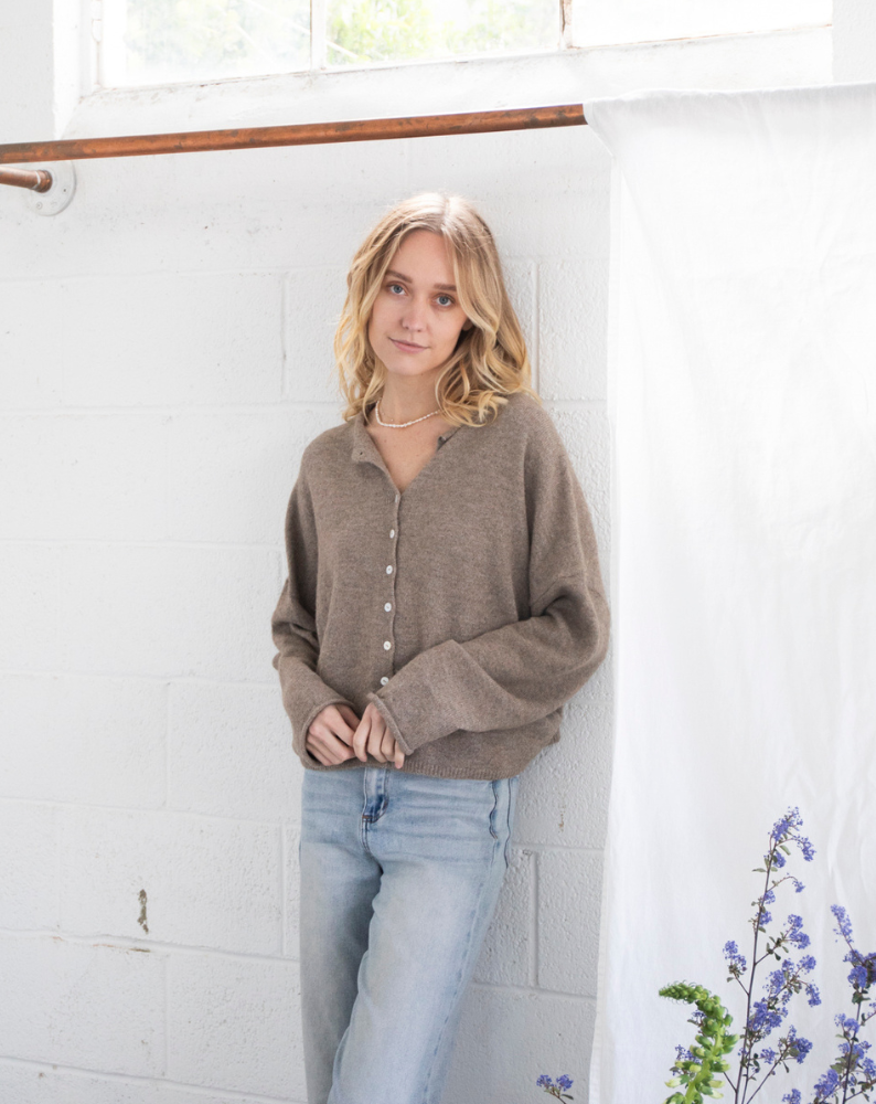 Lightweight Cozy Piper Cardigan by Things Between - Mocha
