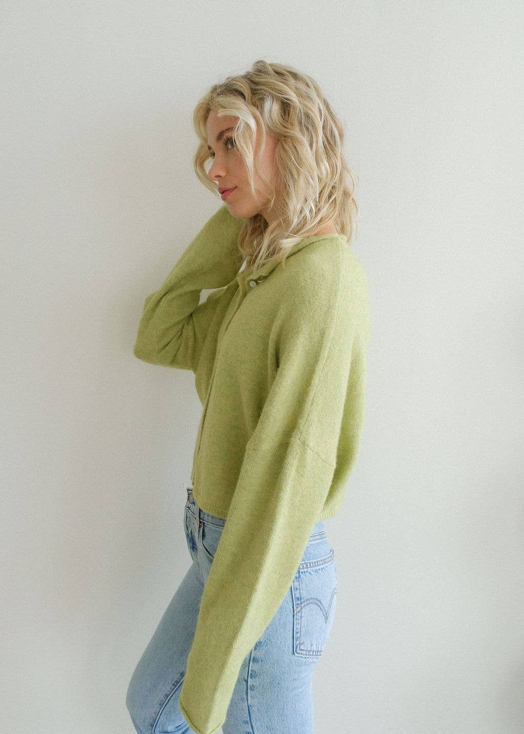 Lightweight Cozy Piper Cardigan by Things Between - Lemongrass
