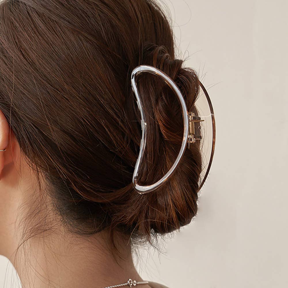 Bean-Shaped Large Glossy Claw Hair Clip