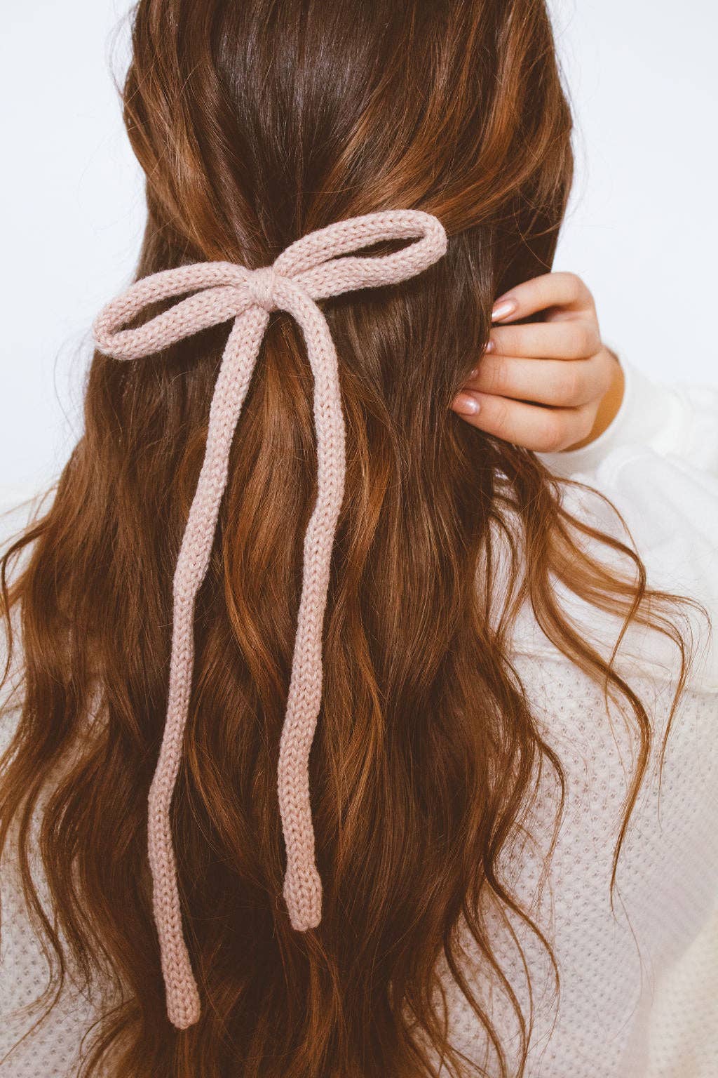 Knit Long Bow Clip - Multiple Colors