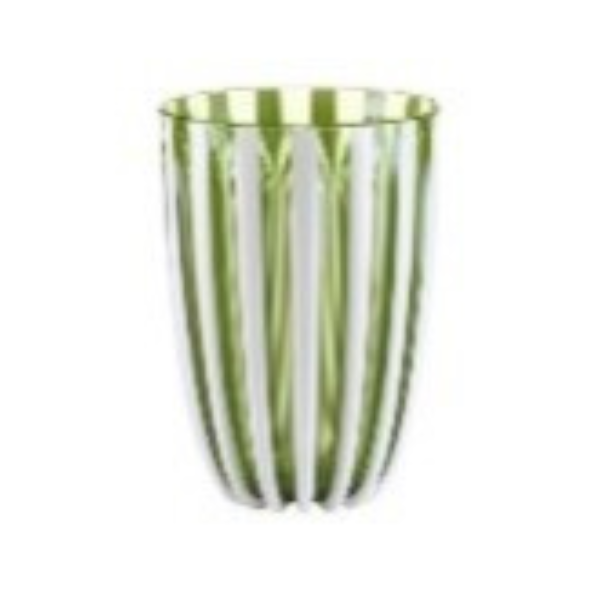 Set of 6 Pinstriped Plastic Tumblers - Made in Italy