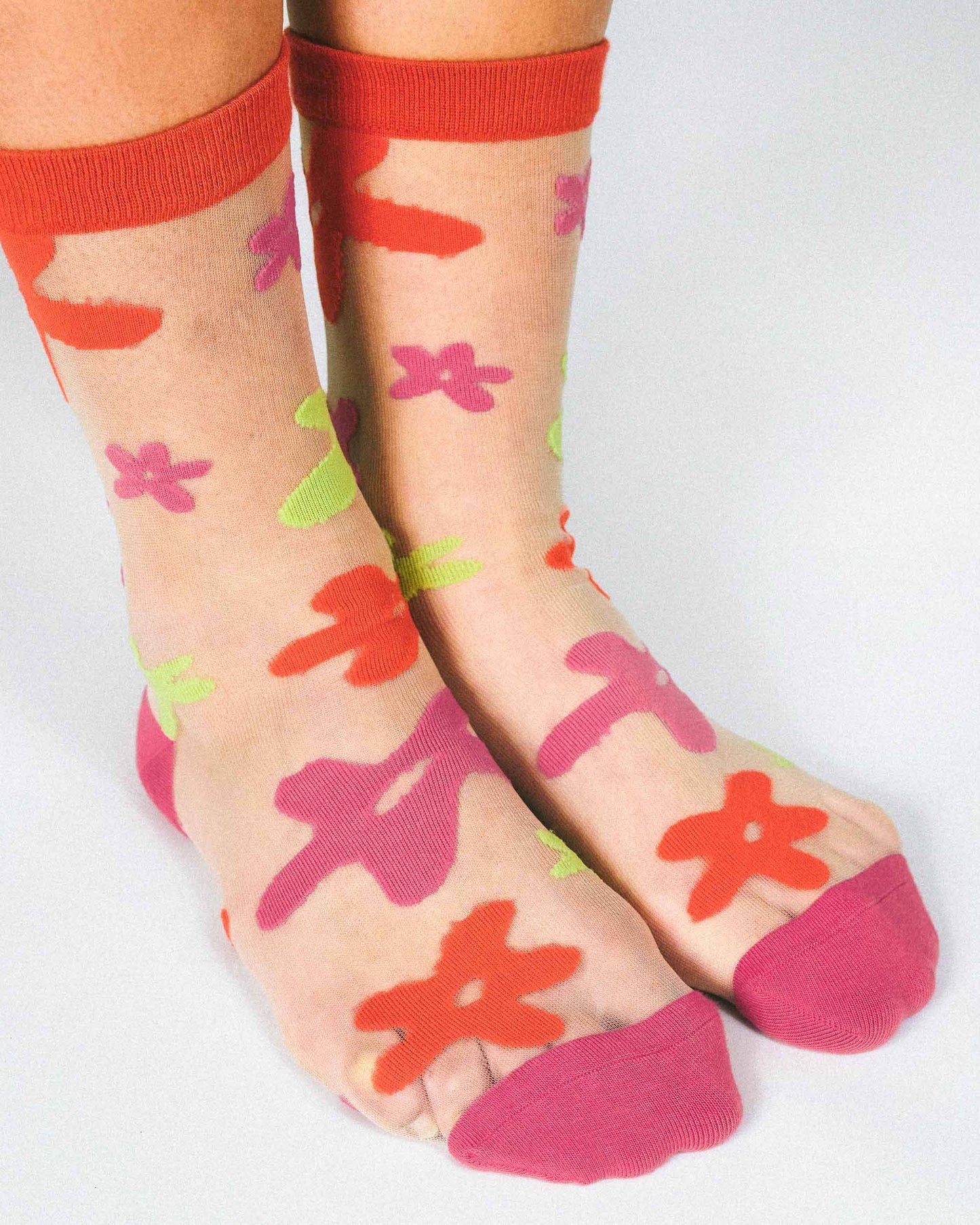 Flower Sheer Ankle Sock by Hannah Packer (Women's Sizing)