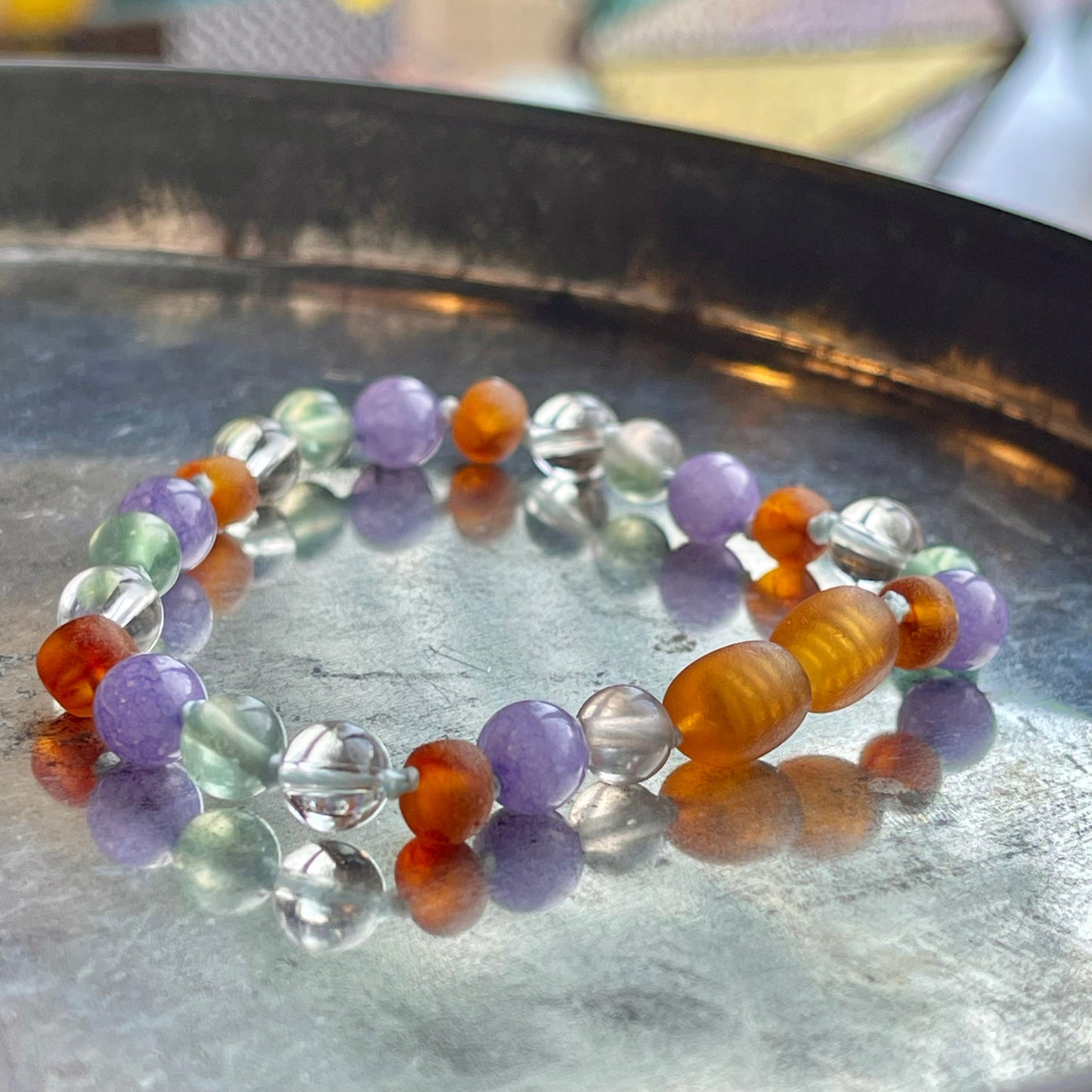Baltic Sea Amber + Natural Gemstone Bracelet Info