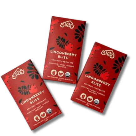 Sted Chocolate Mini Snack Size Bar: Lingonberry Bliss