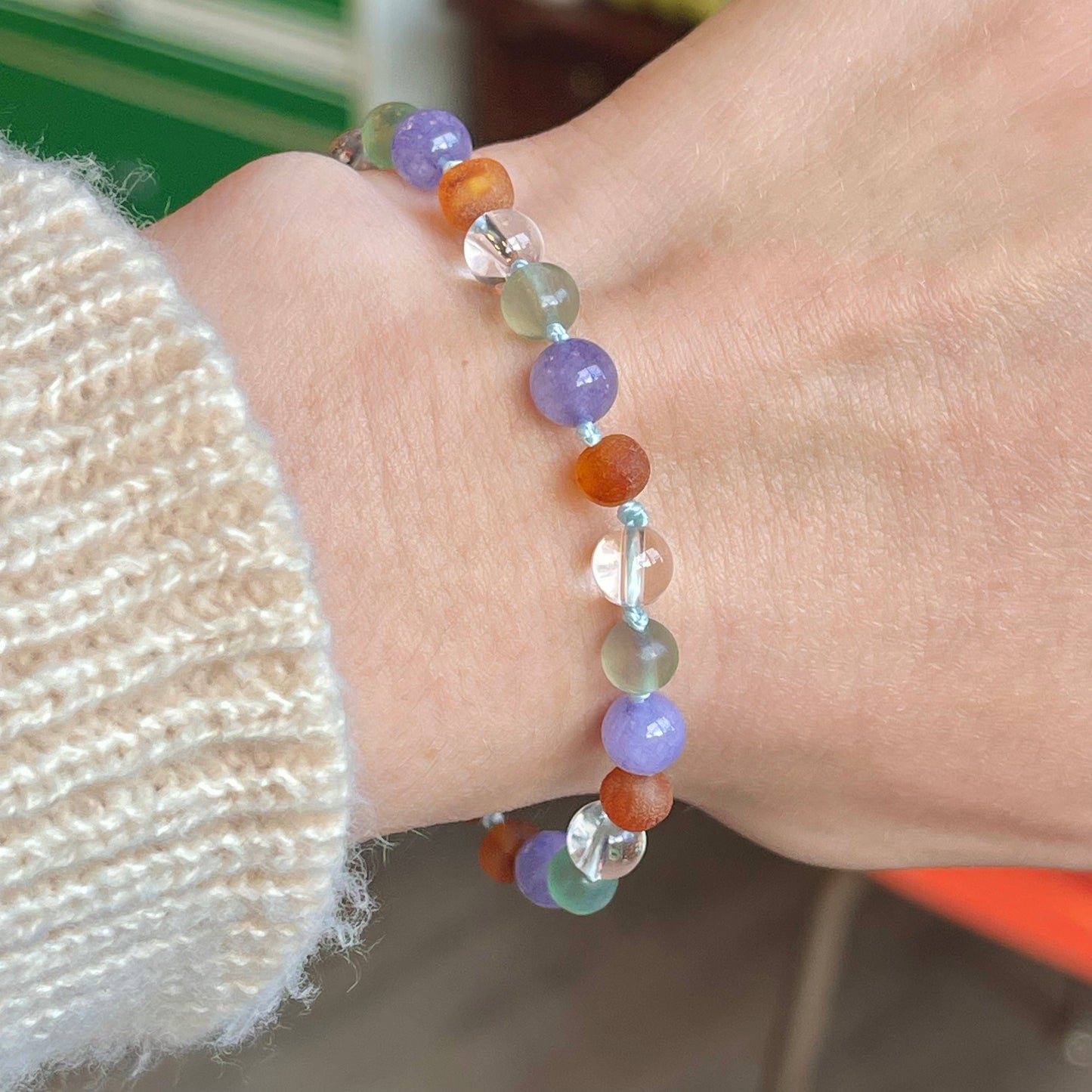 Baltic Sea Amber + Natural Gemstone Bracelet Info