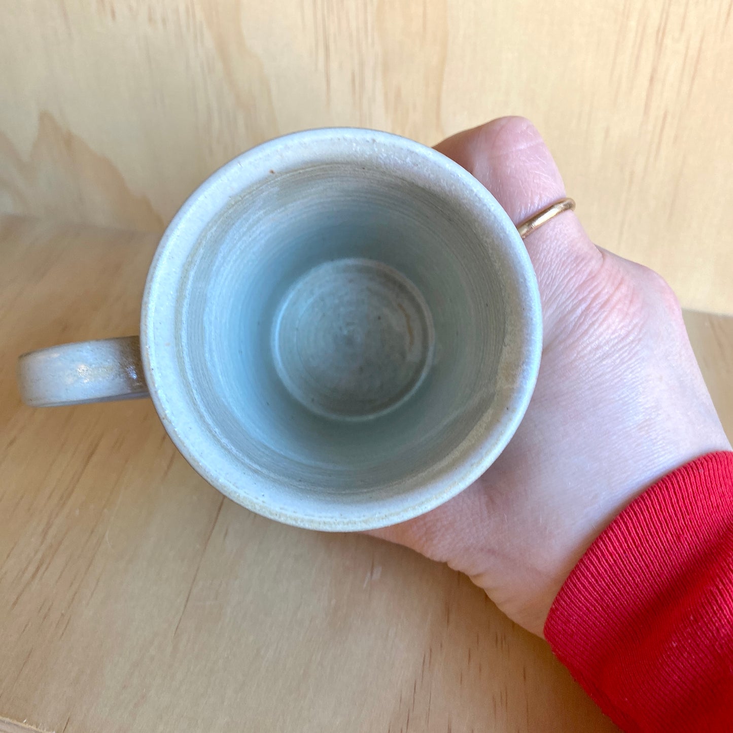 Hand-Thrown Iron Oxide Leaf Motif Mugs - Made in Stoughton!