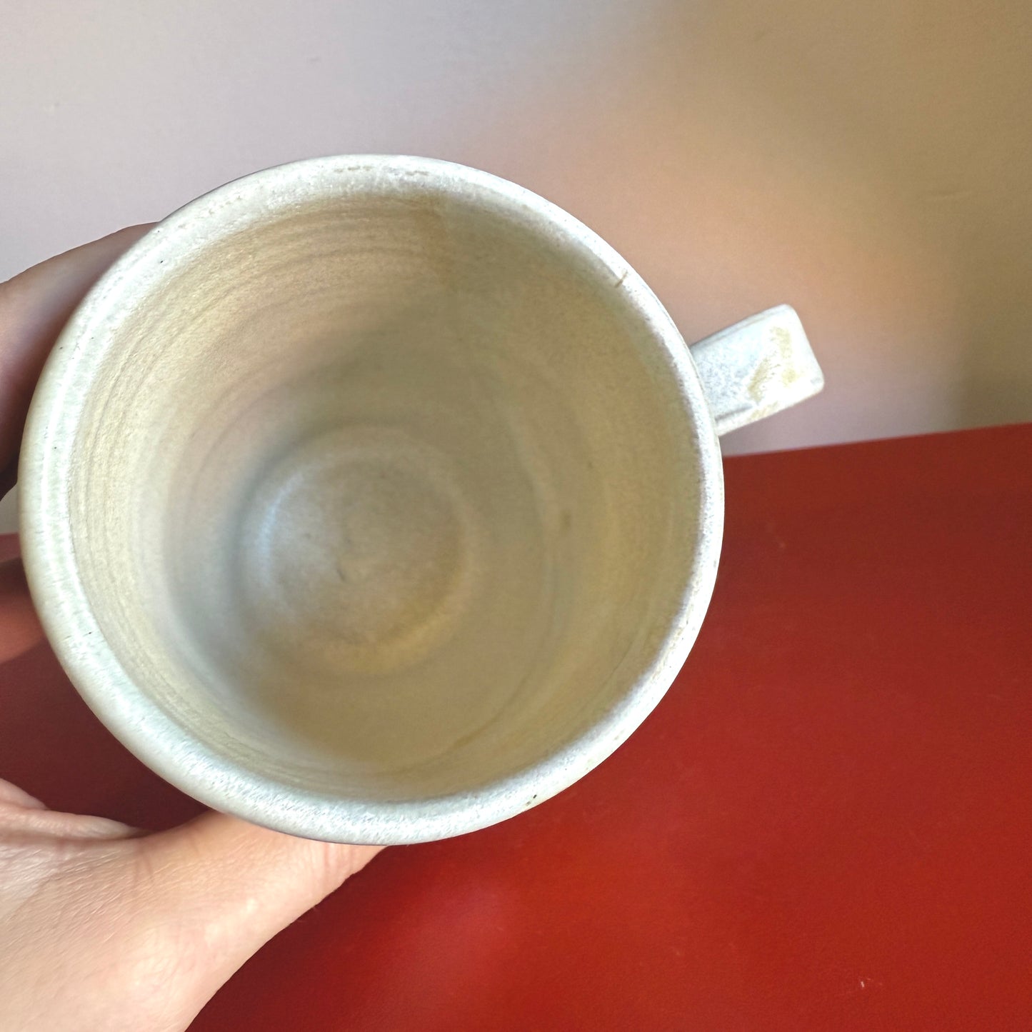 Hand-Thrown Ceramic Mug with Retro Daisy Motif - Made in Stoughton!