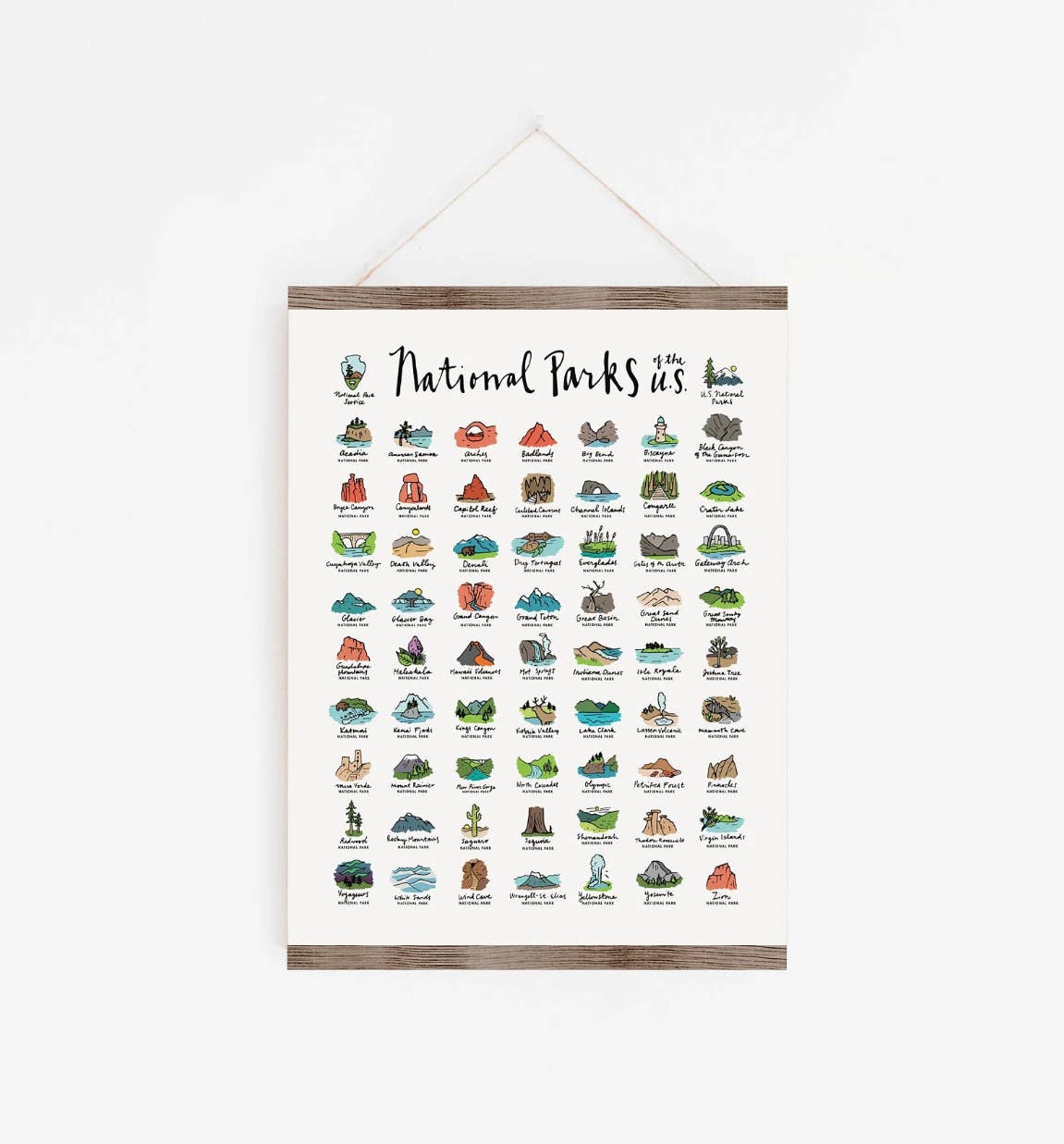 National Parks Acrylic Paint-by-Number Poster Kit