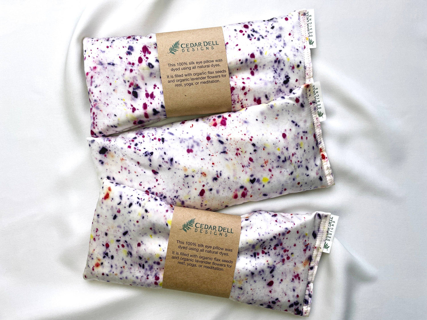 Naturally Dyed Silk Eye Pillow with Organic Filling