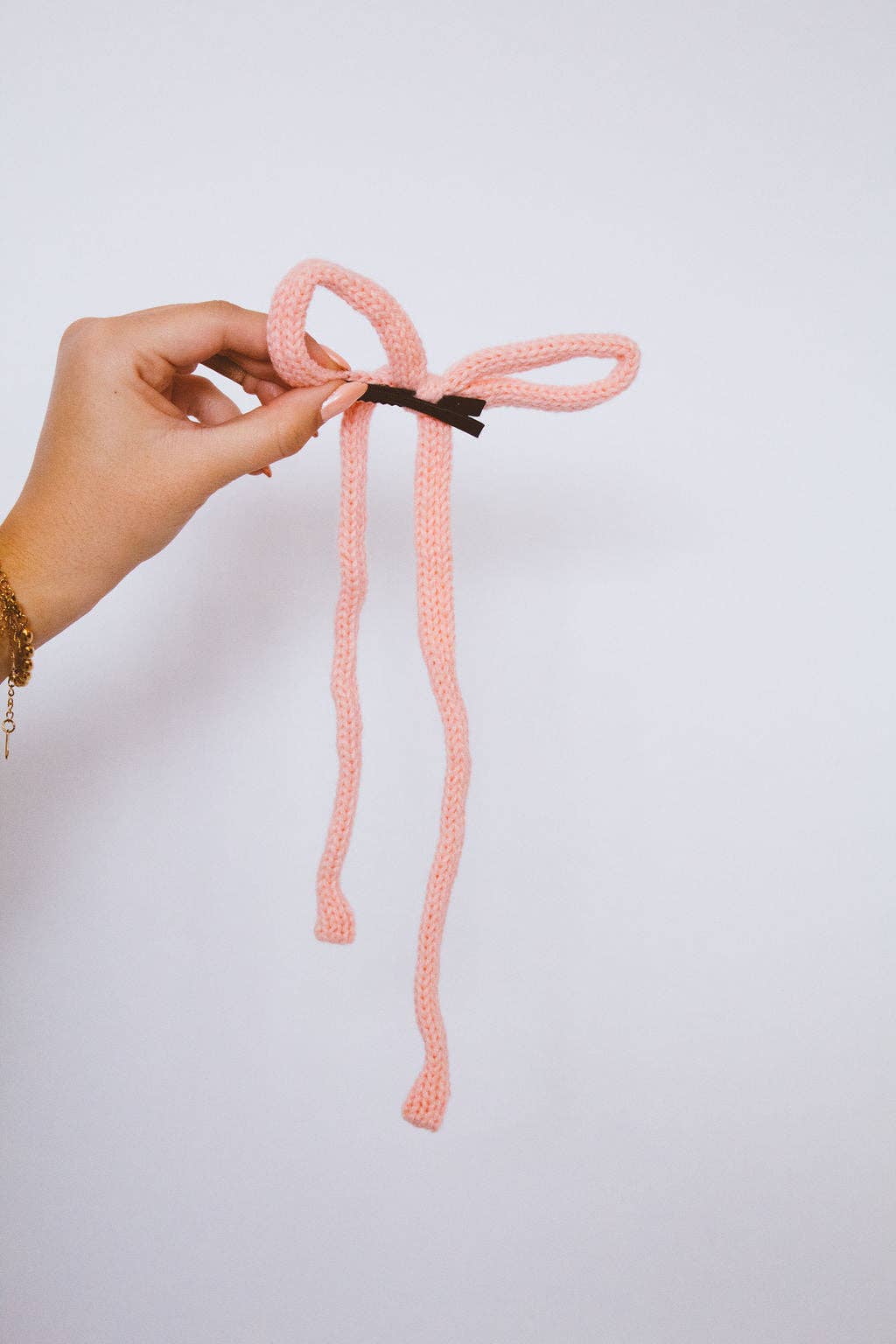 Knit Long Bow Clip - Multiple Colors