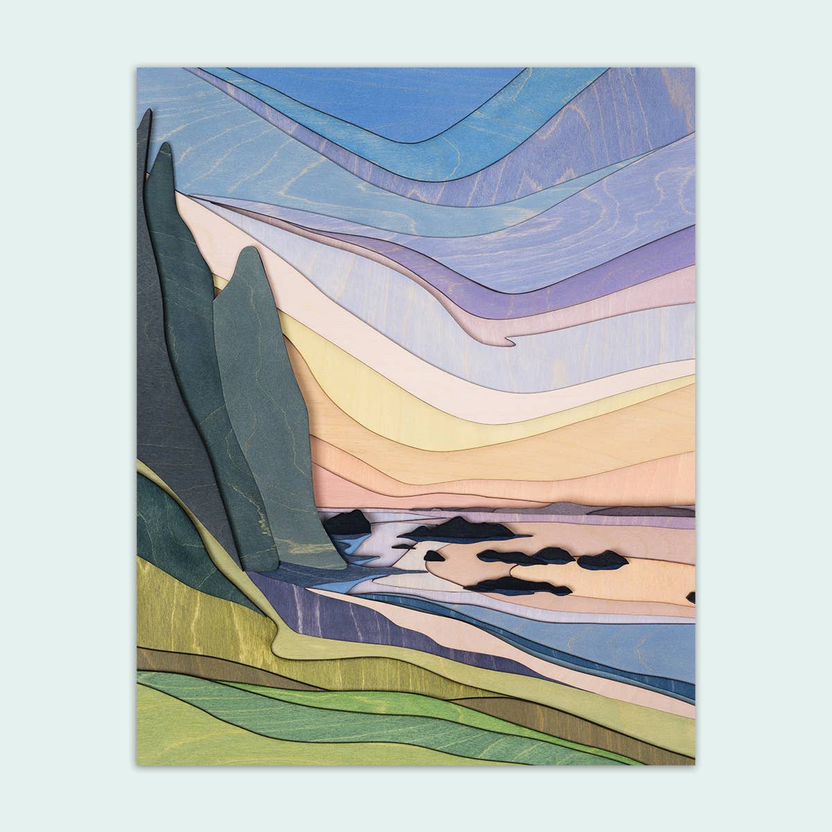 Spring Awaken Painted Wood Landscape - 8"x10" Archival Print