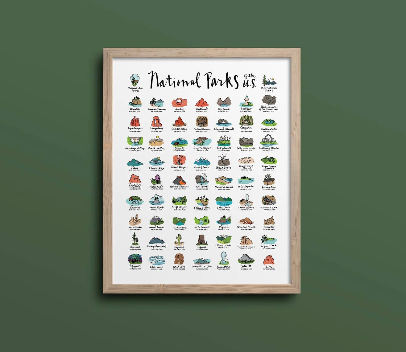 National Parks Acrylic Paint-by-Number Poster Kit