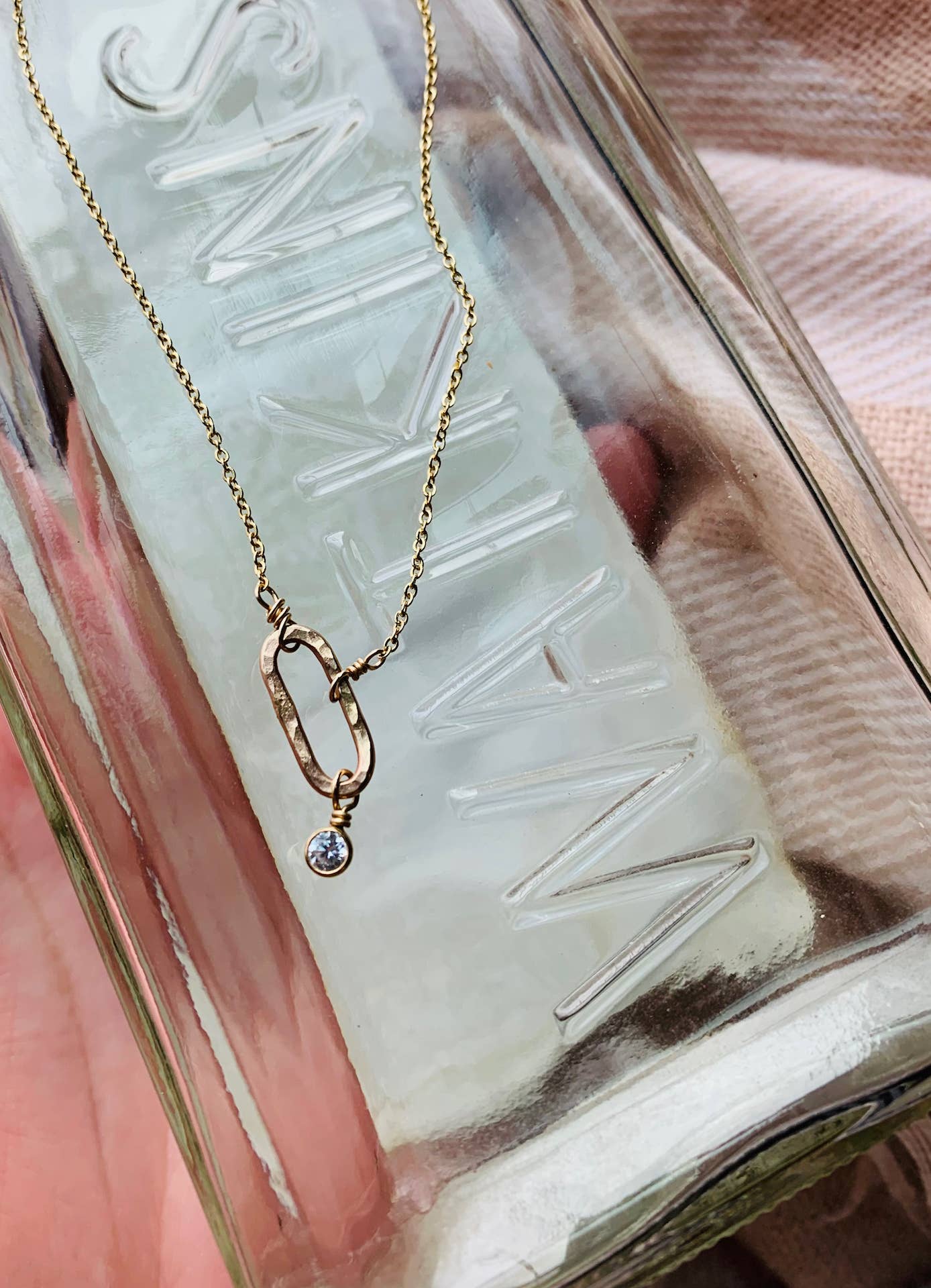 To & Fro Necklace - 14k Gold Fill and CZ