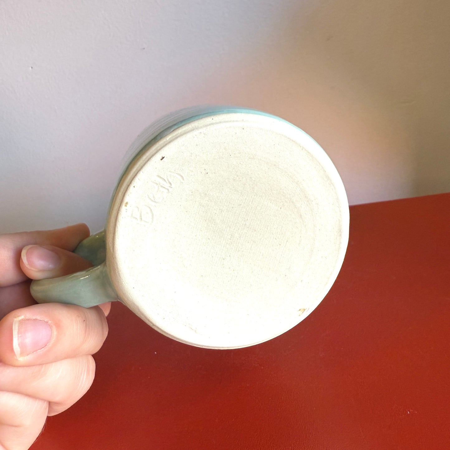 Hand-Thrown Petite Ceramic Mug with Aquamarine Glaze - Made in Stoughton!