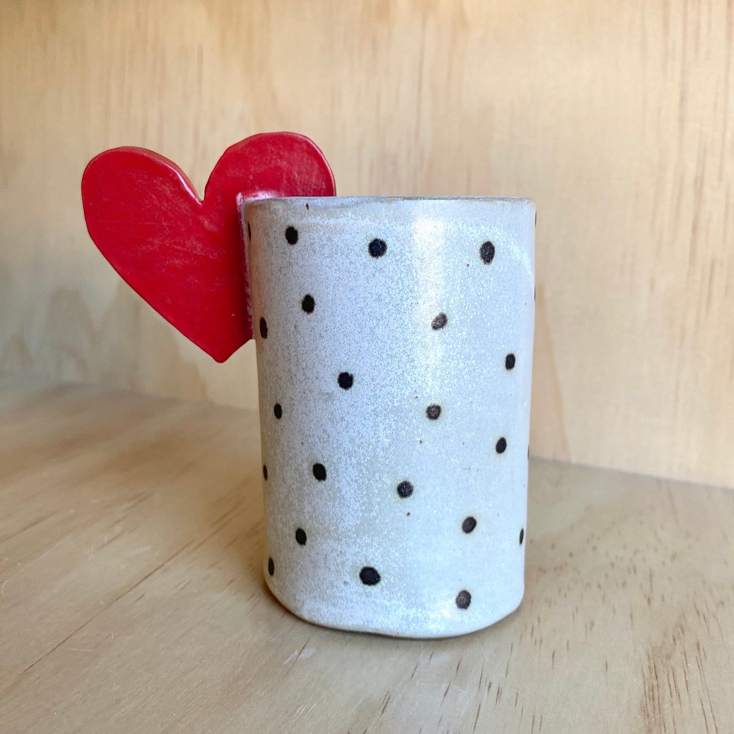 Handmade Ceramic Heart Accent Tumblers - Made in Stoughton!