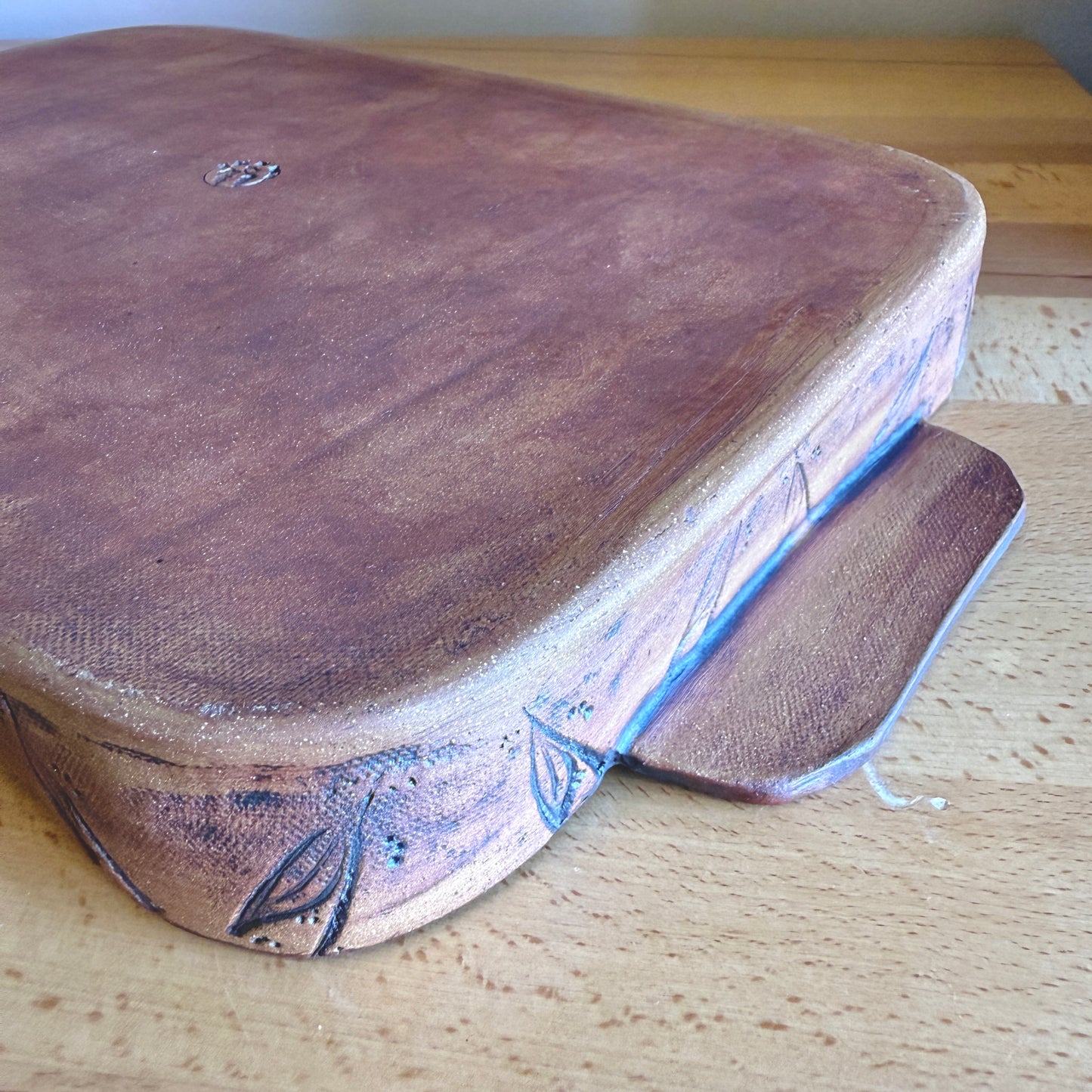 Handmade Ceramic Baking/Serving Dish with Hand Drawn Details - Made in Stoughton!