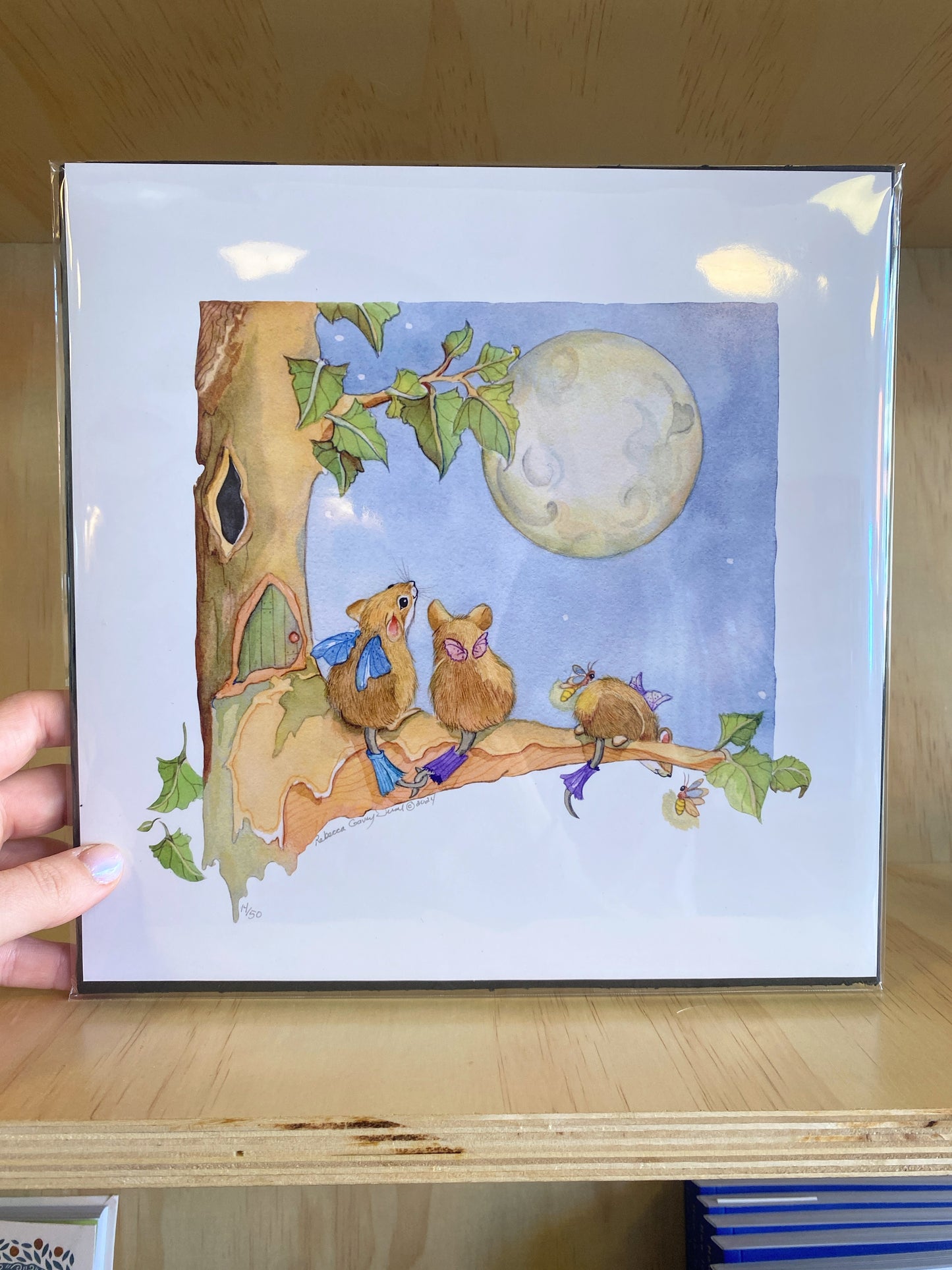 Fairy Mice and the Moon Giclee Print by Janesville, WI Artist