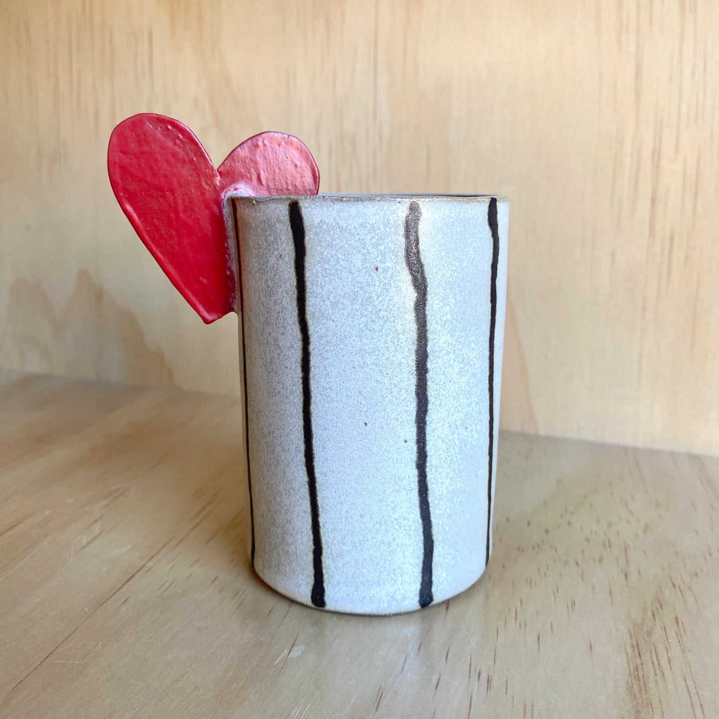 Handmade Ceramic Heart Accent Tumblers - Made in Stoughton!