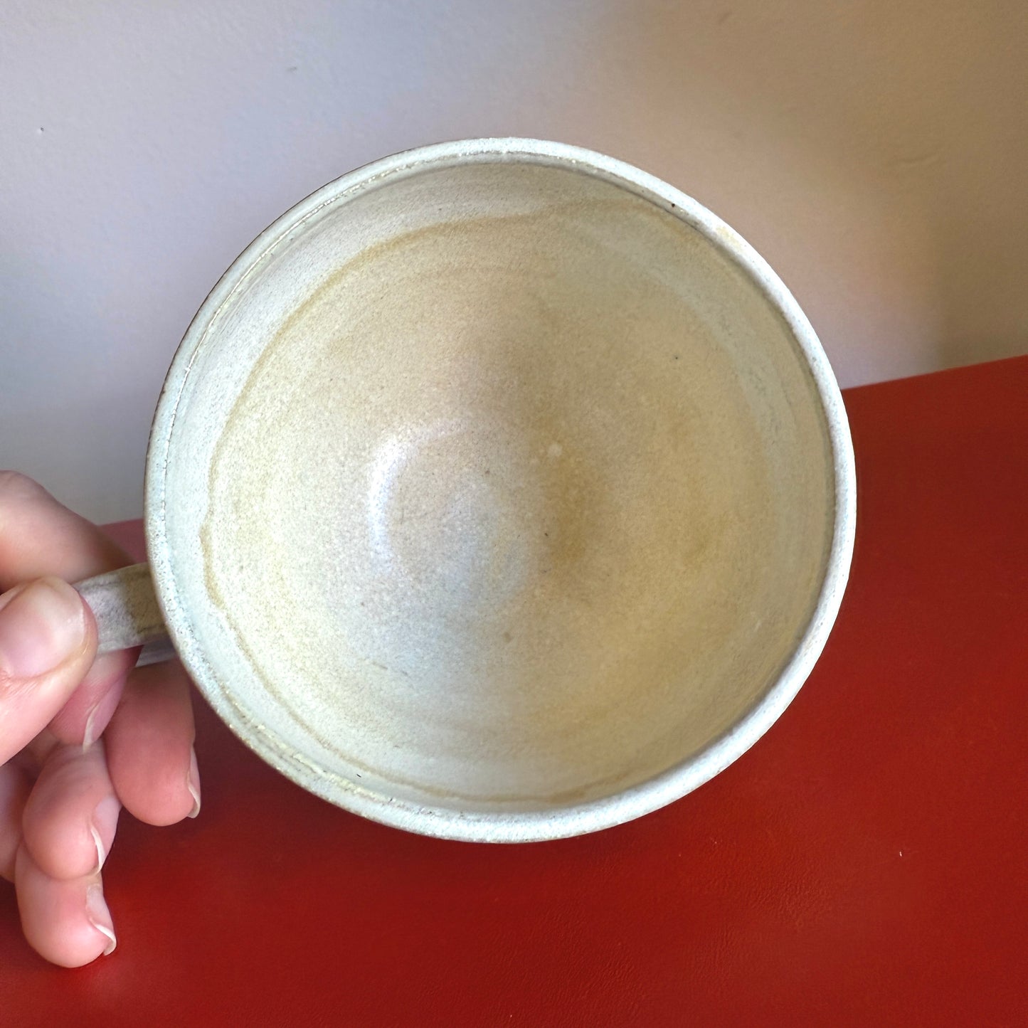 Hand-Thrown Ceramic Teacup with Retro Daisy Motif - Made in Stoughton!
