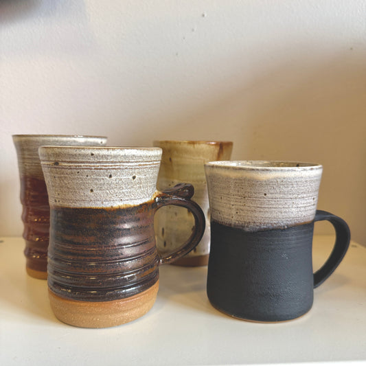 Hand-Thrown Two-Tone Ceramic Mugs - Four Colorways - Made in Stoughton!