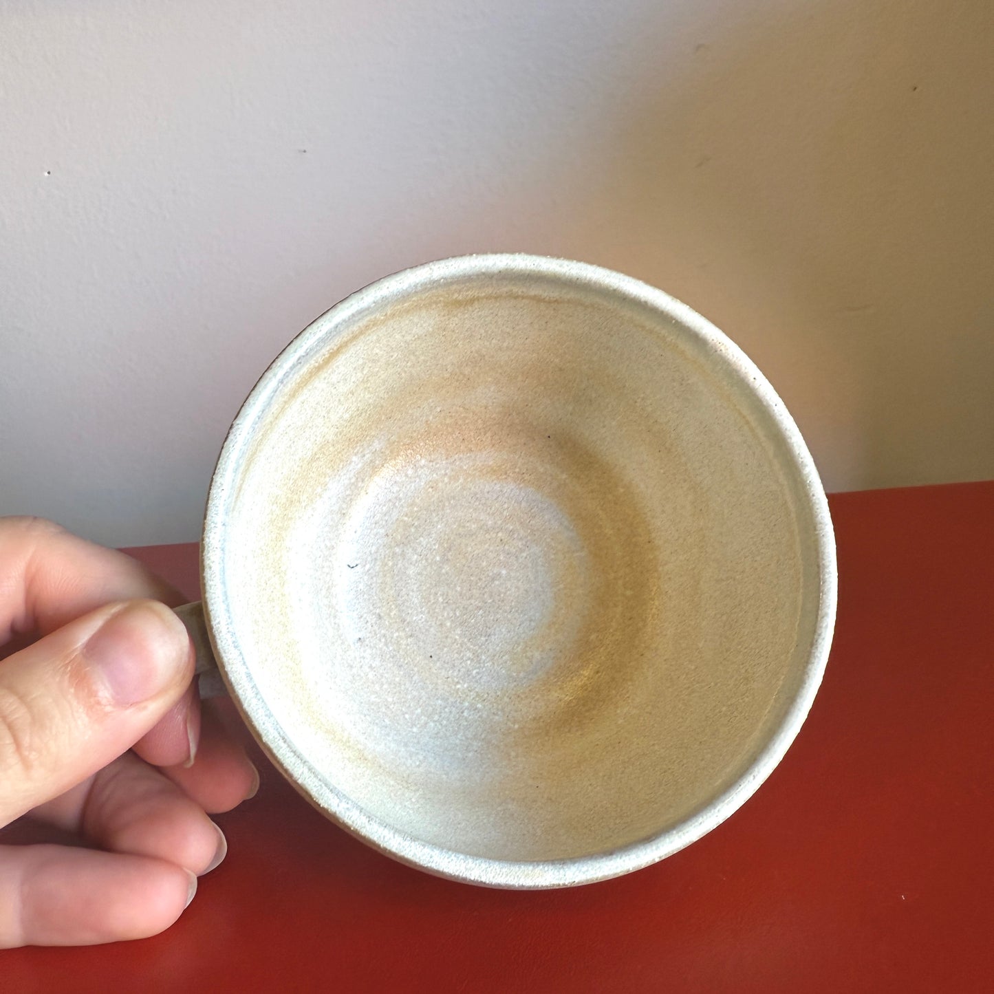 Hand-Thrown Ceramic Teacup with Retro Daisy Motif - Made in Stoughton!