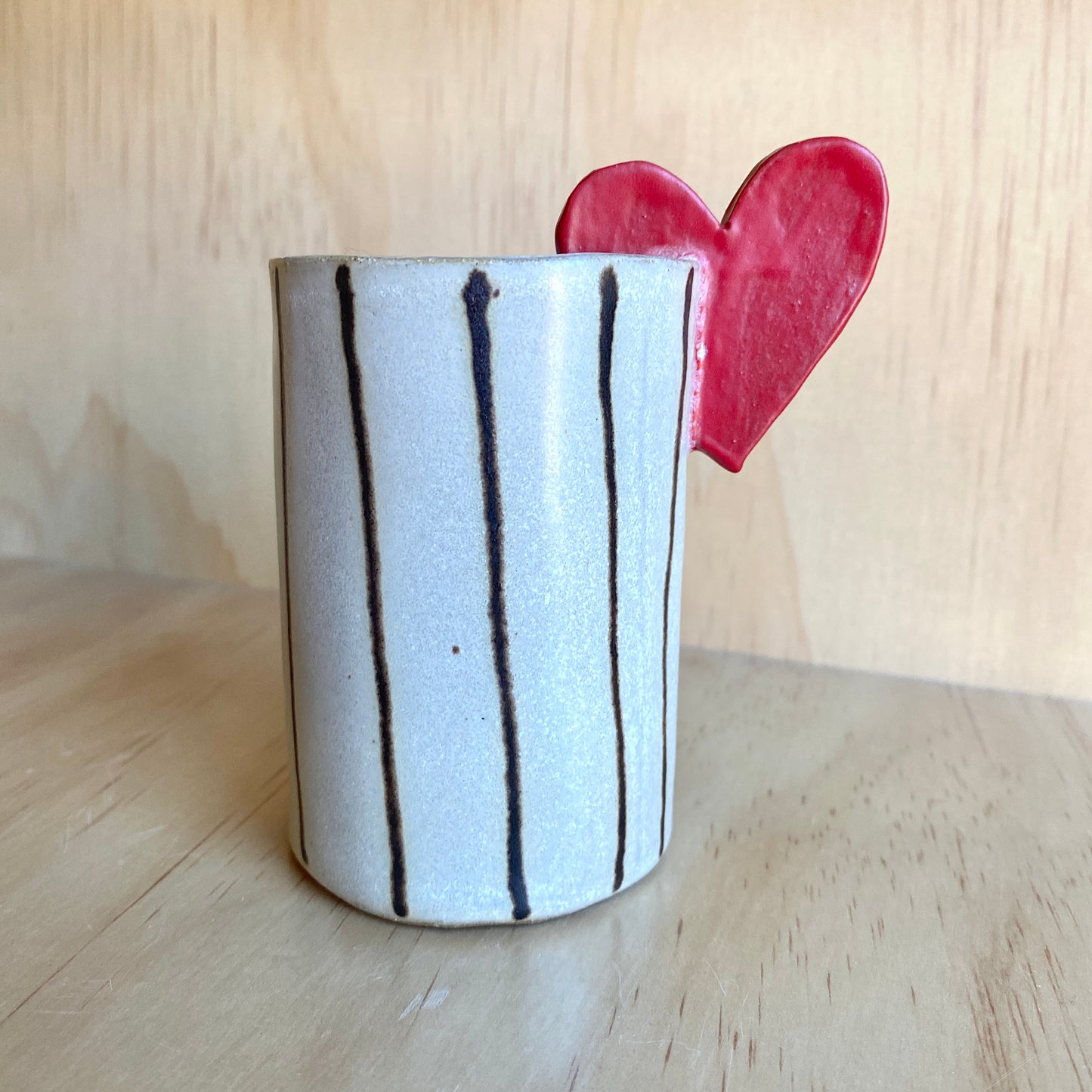 Handmade Ceramic Heart Accent Tumblers - Made in Stoughton!