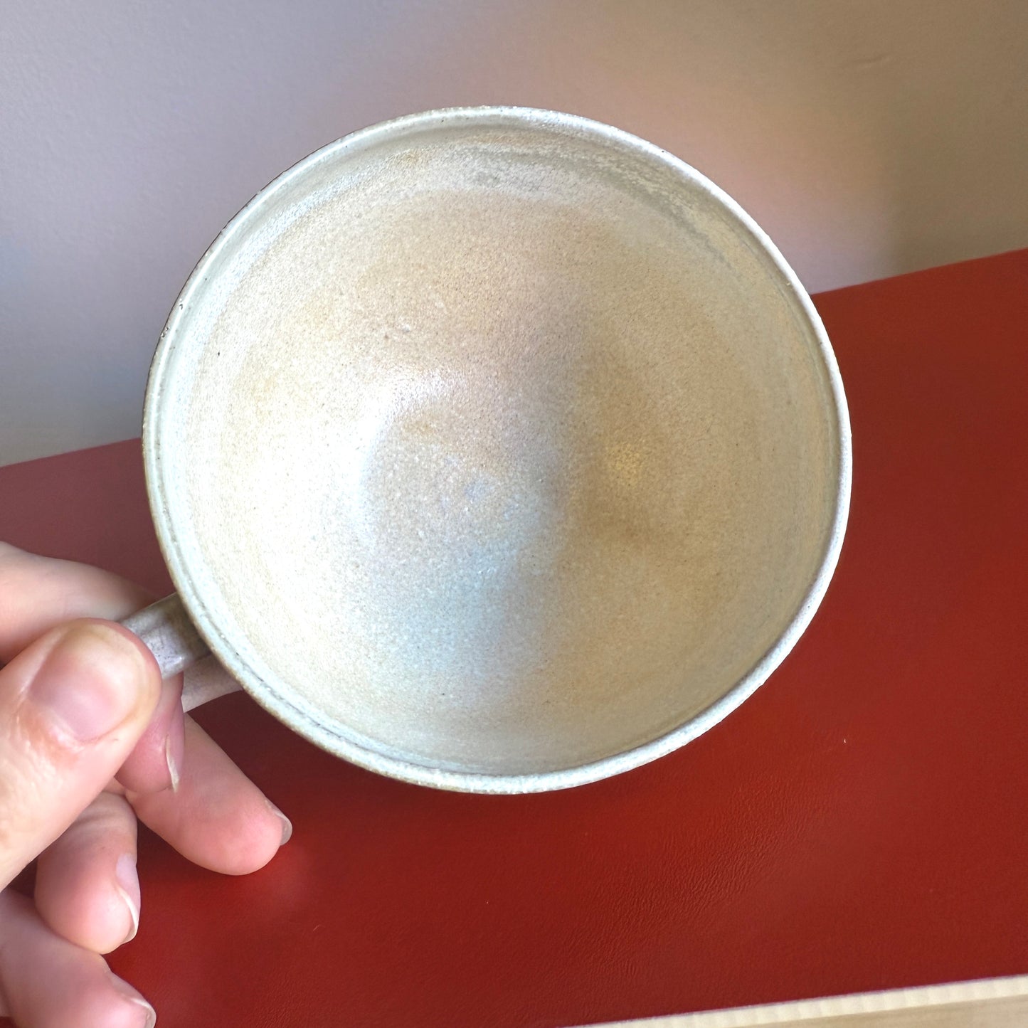 Hand-Thrown Ceramic Teacup with Retro Daisy Motif - Made in Stoughton!