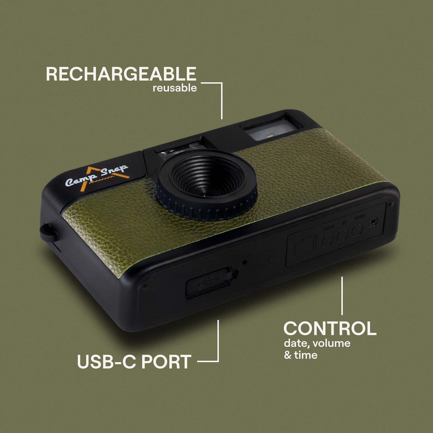 Camp Snap Screen-Free Digital Camera - Forest Green